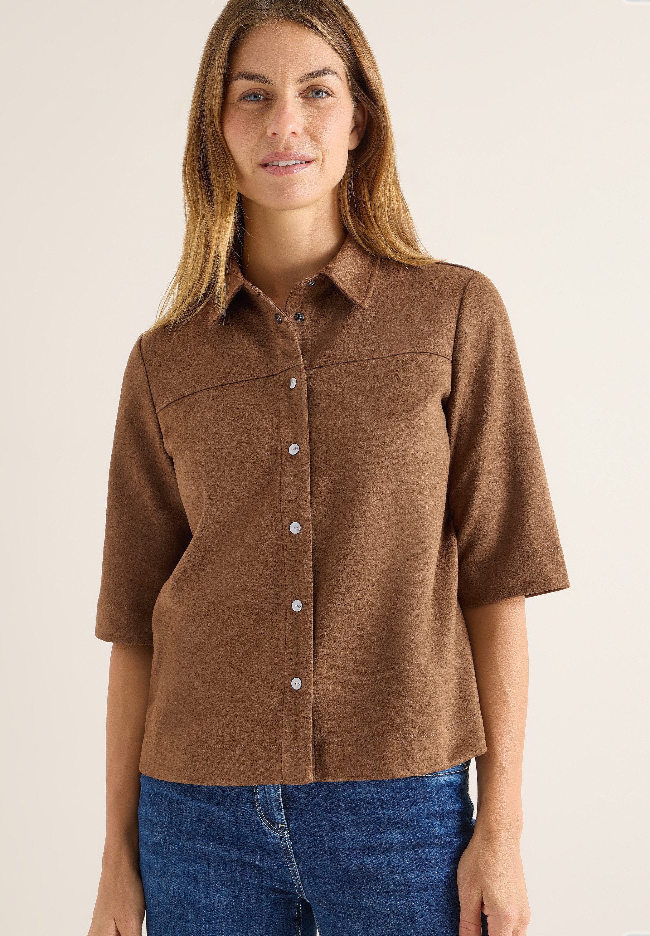 CECIL Hemdbluse aus Veloursmaterial günstig online kaufen