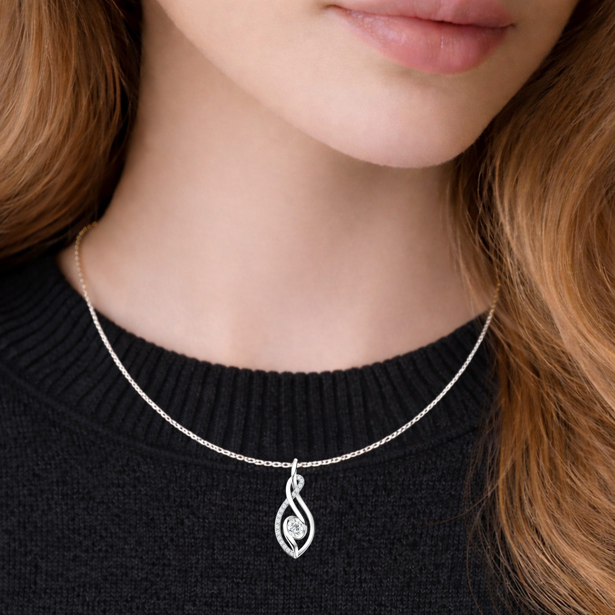 Limana Kette mit Anhänger Elegante 925 Silber Halskette zeitlose Form in fließender Harmonie (Silberschmuck Schmuck inkl. Dose), Halskette Geschenk für Damen Fr – Bild 4 von 5