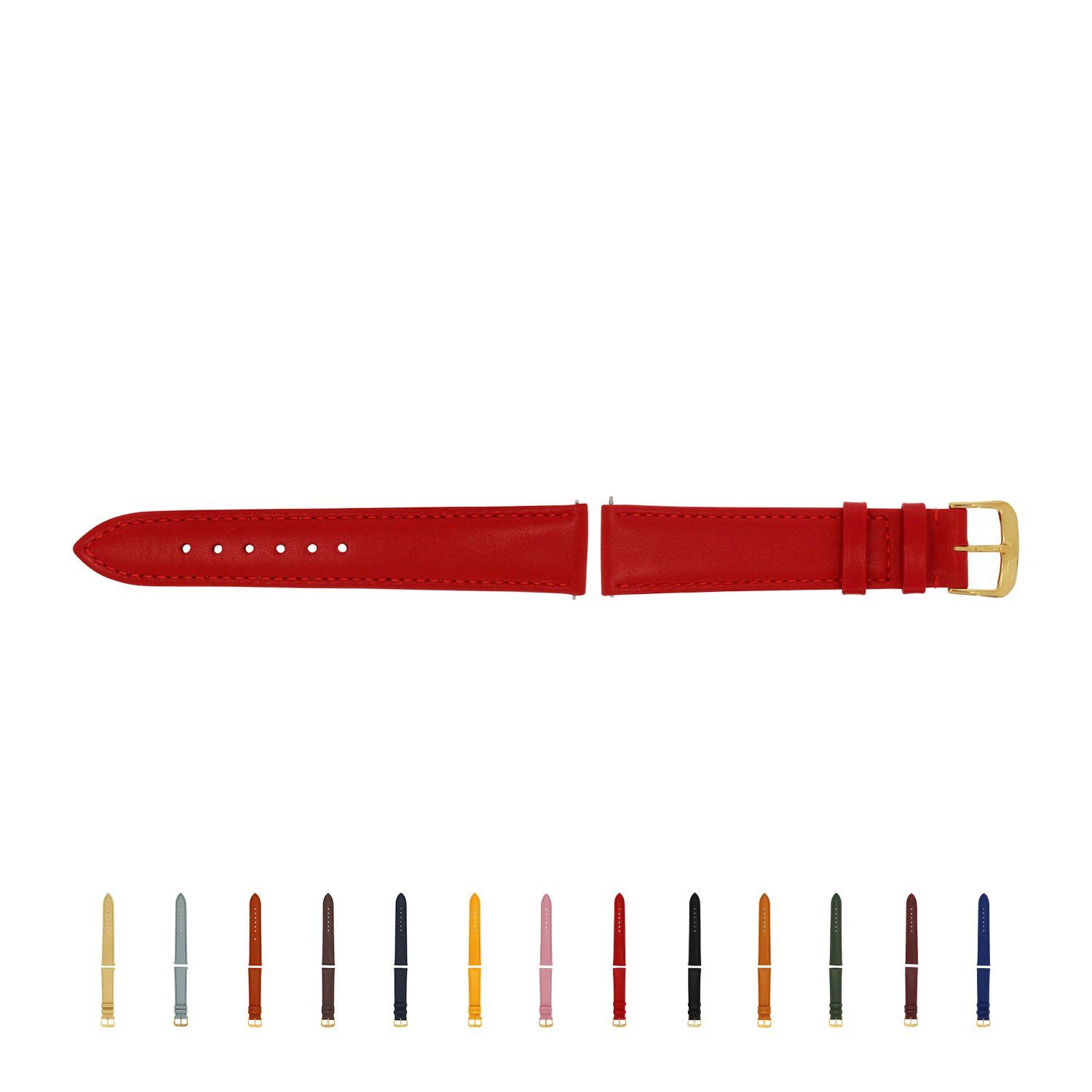 zum einfachen mit Germany Wechselarmband rot Technik Uhrenarmband, Release, Wechseln, gelb Naht, mit Quick Selva in made Naht, 22mm