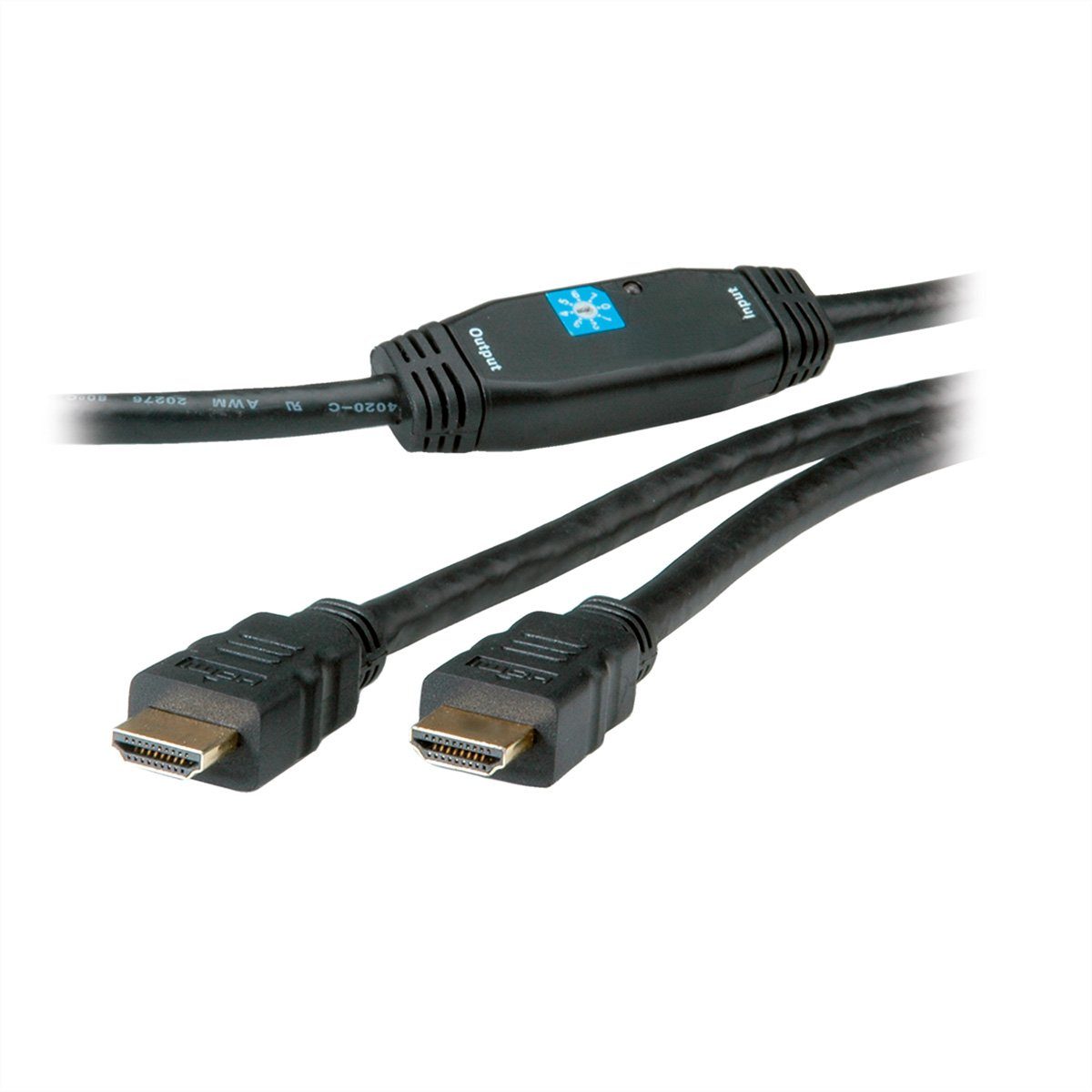 ROLINE HDMI High Speed Kabel, mit Repeater Audio- & Video-Adapter HDMI Typ A Männlich (Stecker) zu HDMI Typ A Männlich (Stecker), 3000.0 cm