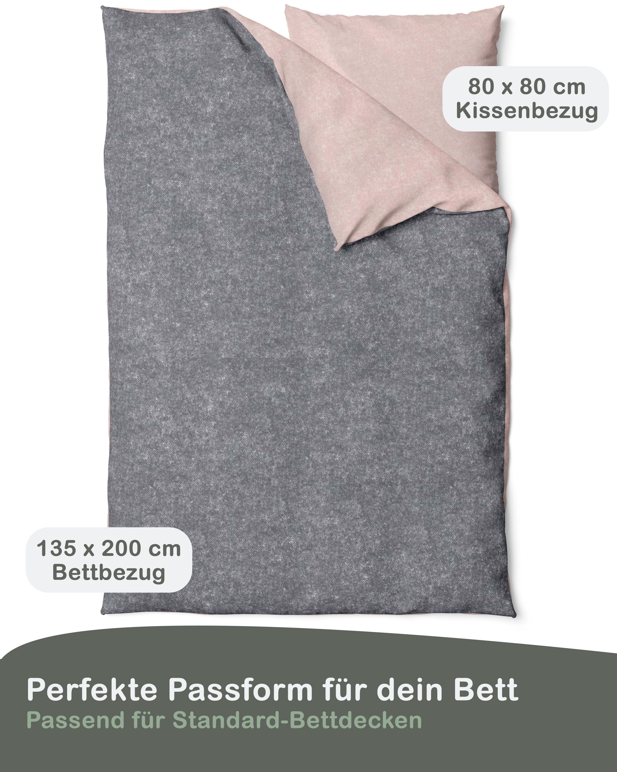 LINKHOFF Wendebettwäsche Biber Bettwäsche 135x200 / günstig online kaufen