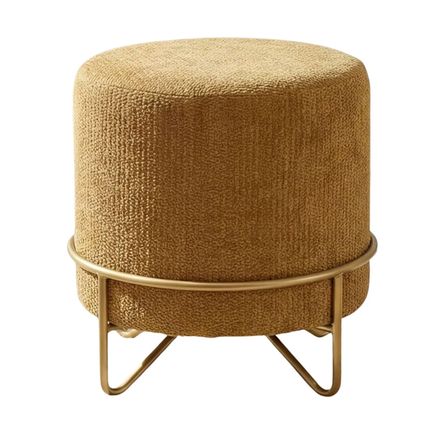 WAHSON OFFICE CHAIRS Ottomane Runder Chenille-Ottoman, Polsterhocker–ideal als Schmink-,& Fußhocker