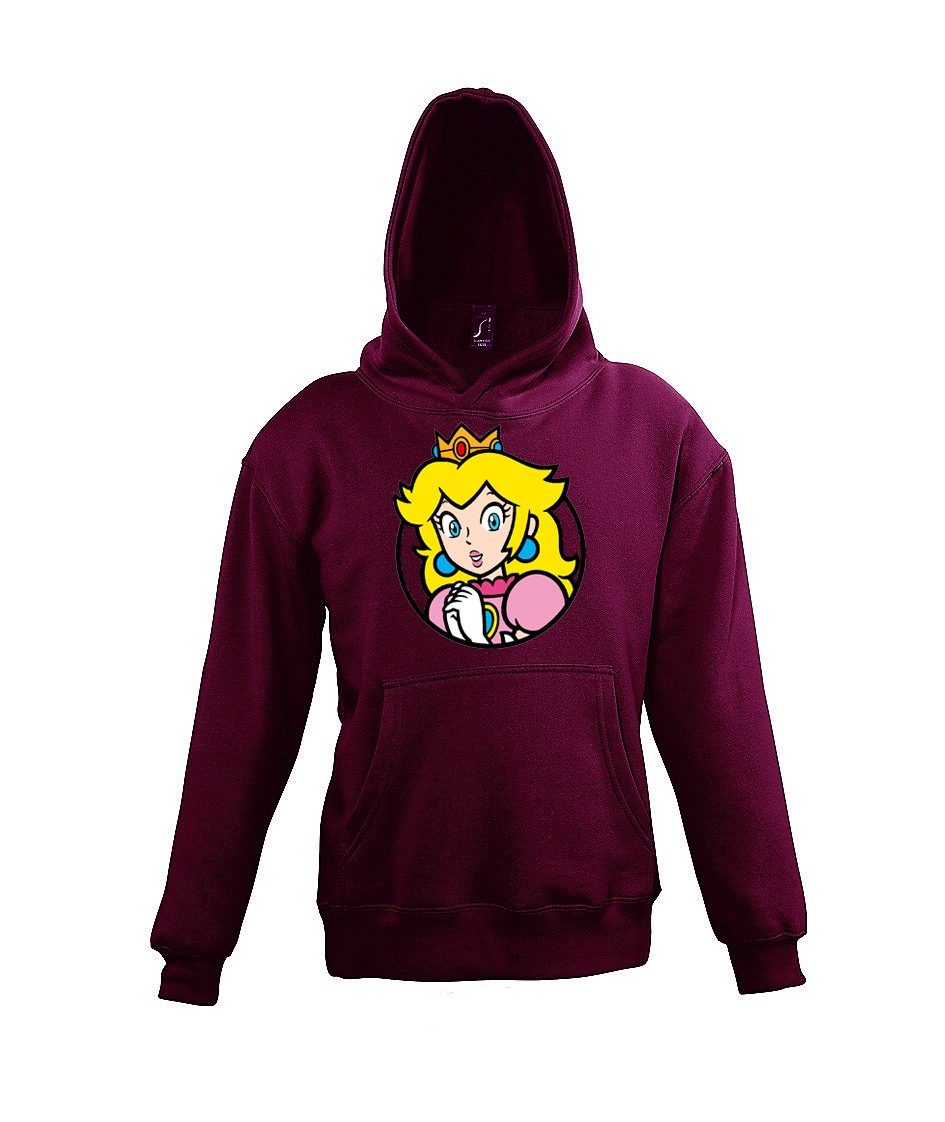 Gaming für Motiv Youth Kapuzenpullover Kinder Peach mit Pullover Retro Mädchen Burgund Hoodie Designz