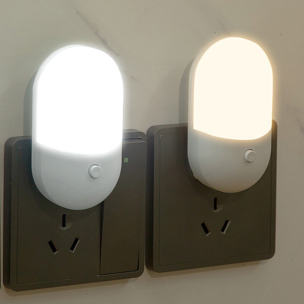 und Farbverschiebungen, dimmbar LED-Nachtlicht, Warmweißes Plug-in 2 Sunicol Energieeffizient weißes, warmweiß/weiß, zweifarbig LED Steckdosenleuchte