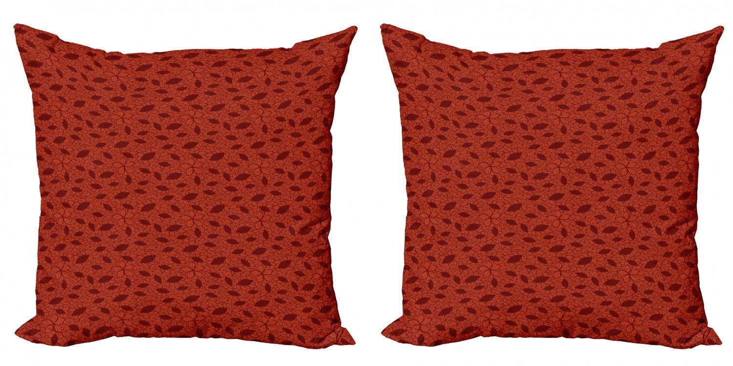 (2 und Leafage Abakuhaus Burnt Digitaldruck, Stück), Accent Kissenbezüge Doppelseitiger Modern orange Blütenblätter