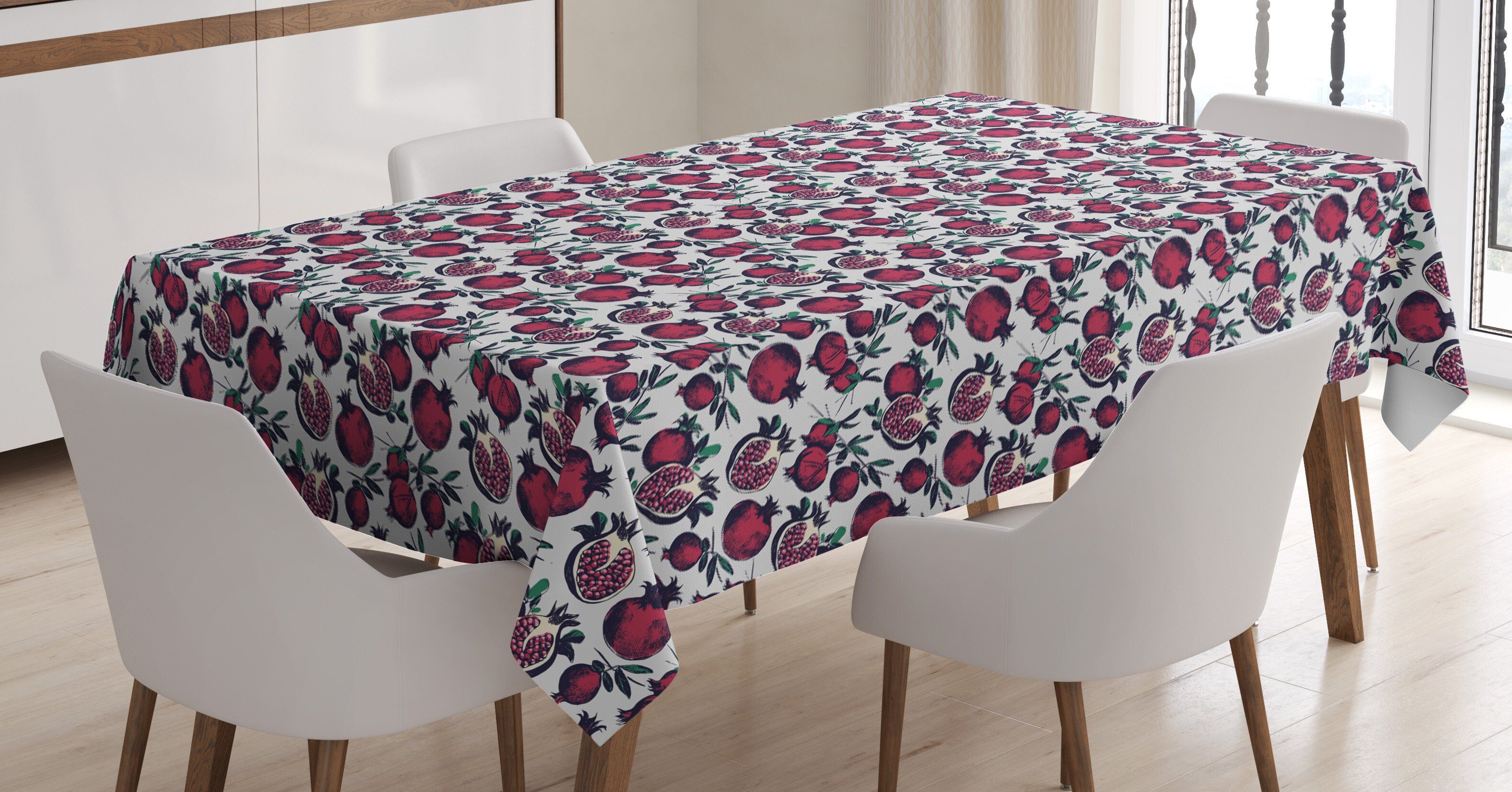 Abakuhaus Tischdecke Farbfest Waschbar Für den Außen Bereich geeignet Klare Farben, Obst Schnitt und die ganze Pomegranates