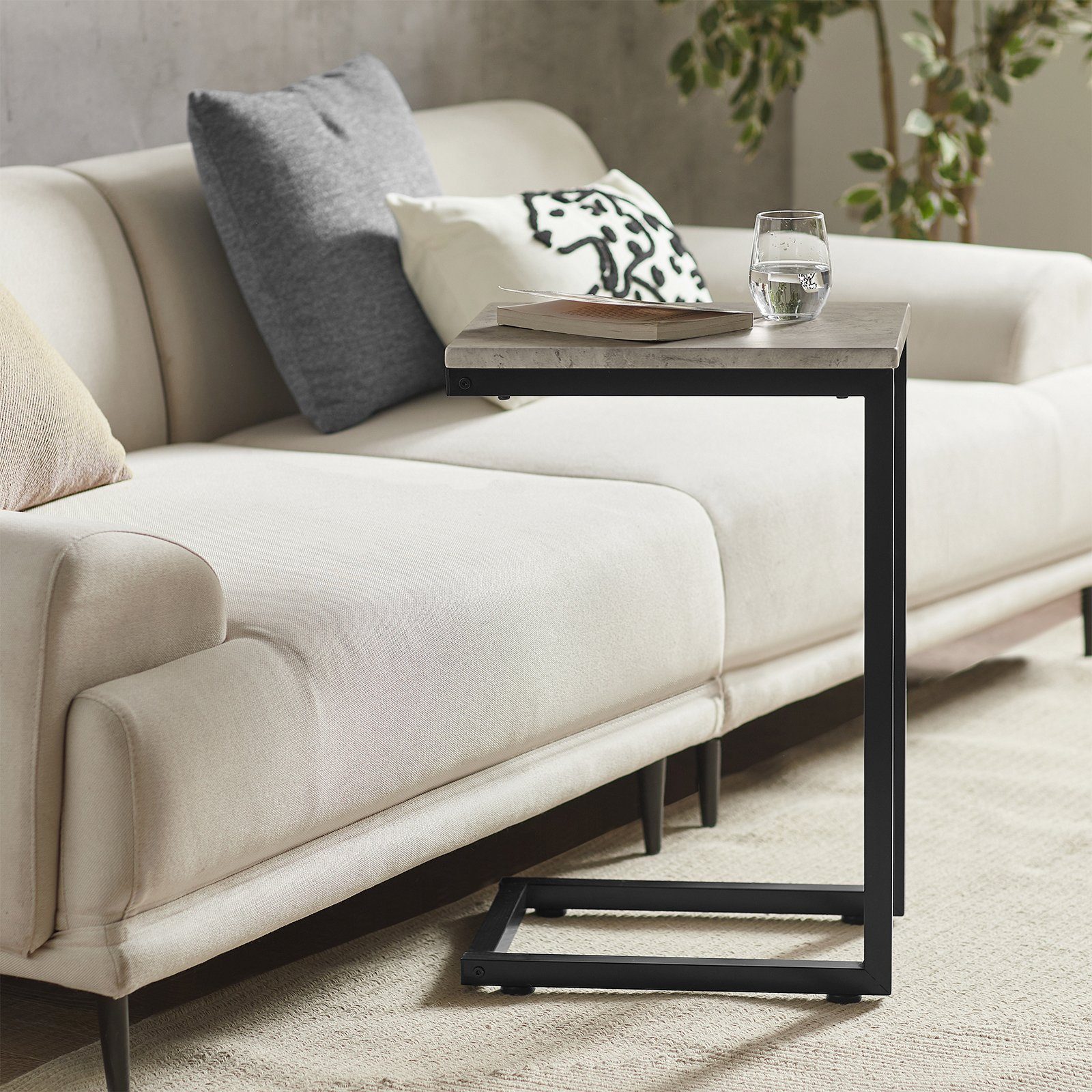 SoBuy Beistelltisch FBT87/44, C-Form, mobiler Kaffeetisch, Wohnzimmer Schla günstig online kaufen