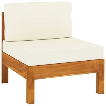 vidaXL Gartenlounge-Set 3-Sitzer-Gartensofa mit Cremeweißen Auflagen Massivholz Akazie, (1-tlg)