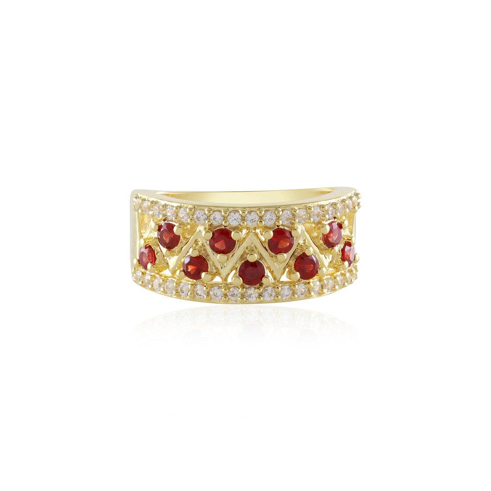 Silberring Tansanischer Rubin Goldplattierter Silberring