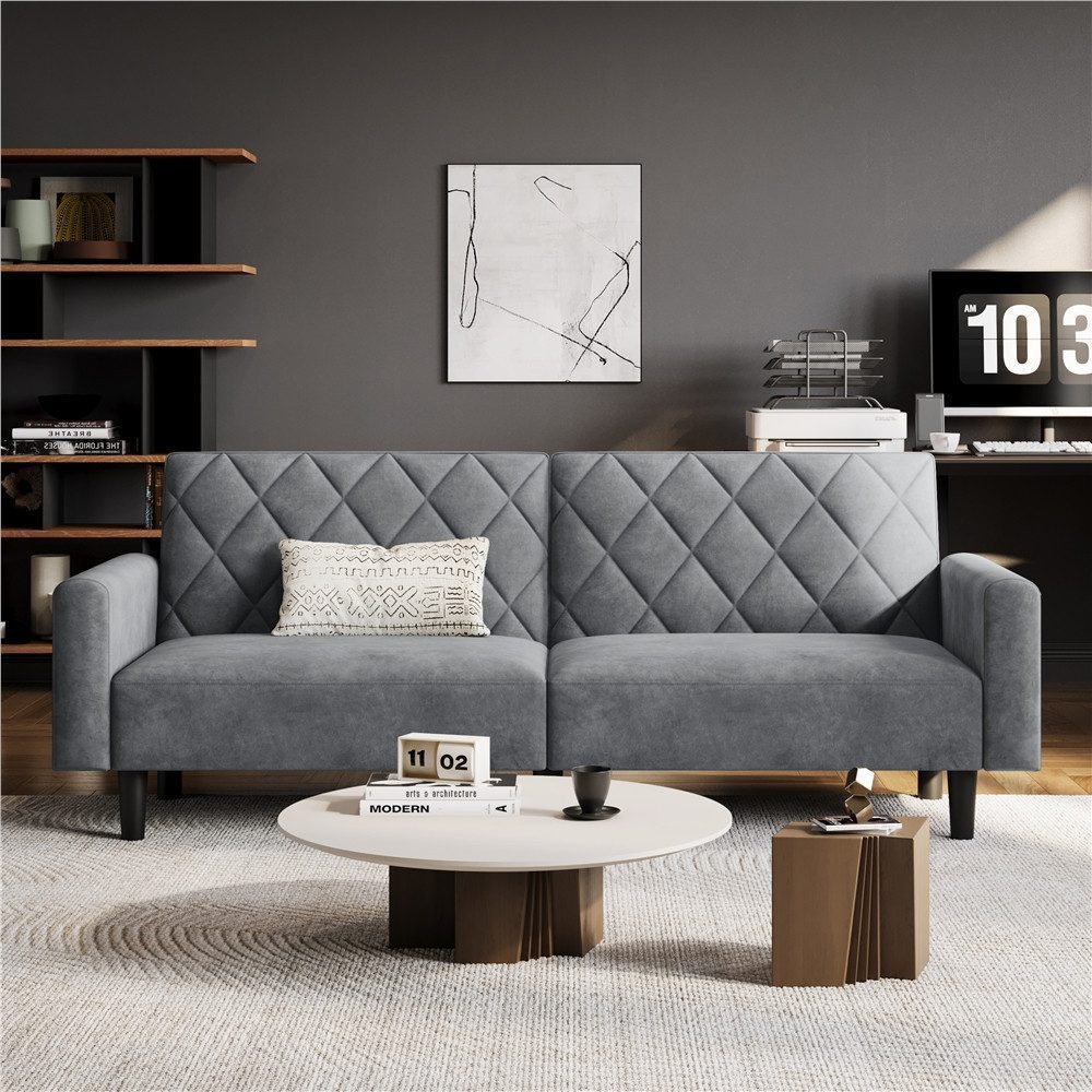 Yaheetech Schlafsofa 2 Sitzer Sofa mit Schlaffunktion, 140,5 × 94 cm Liegefläche