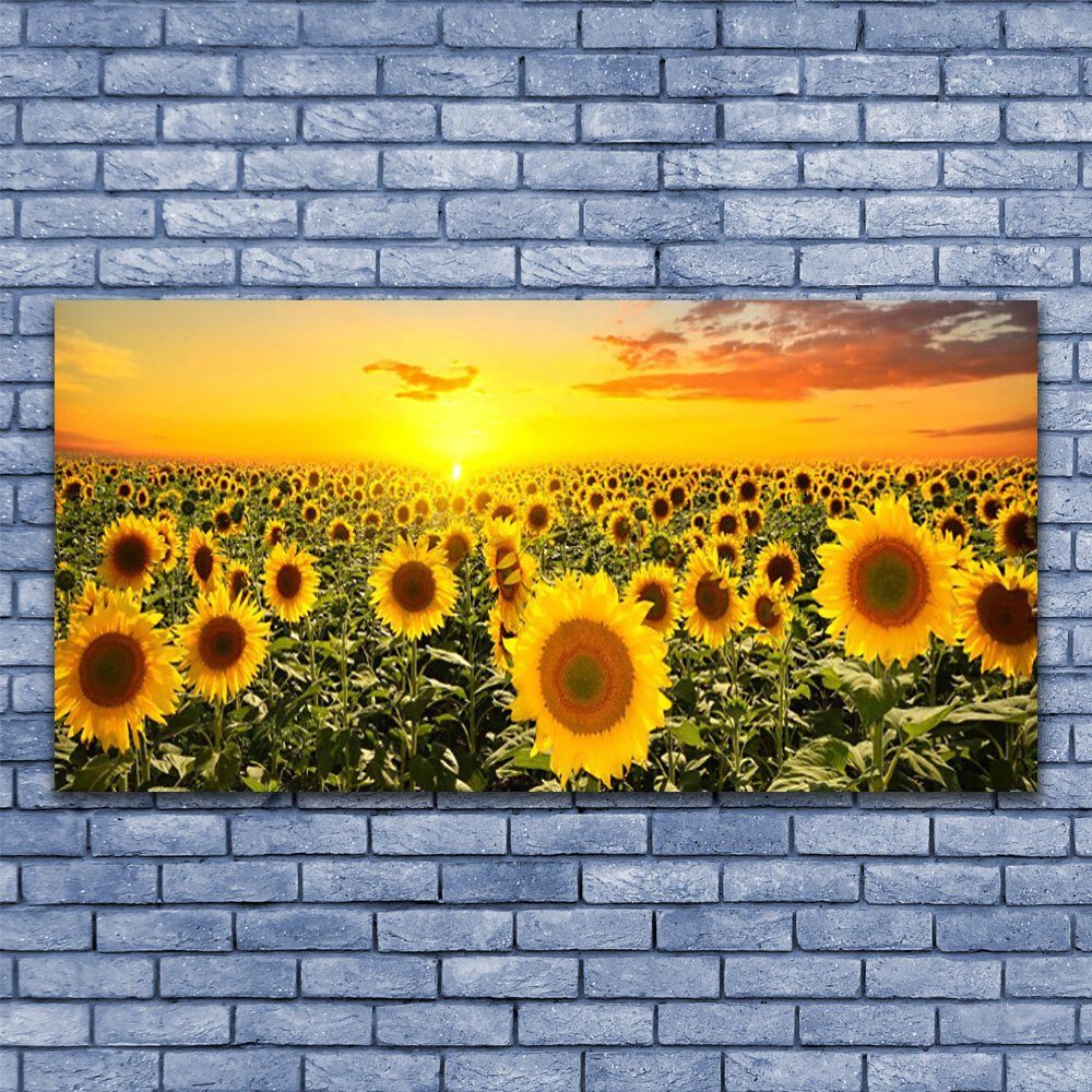 Tulup Leinwandbild XXL Wandbilder Leinwandbilder Bilder Canvas Bild 140 cm x 70 cm, Sonnenblumen, Leinwandbild