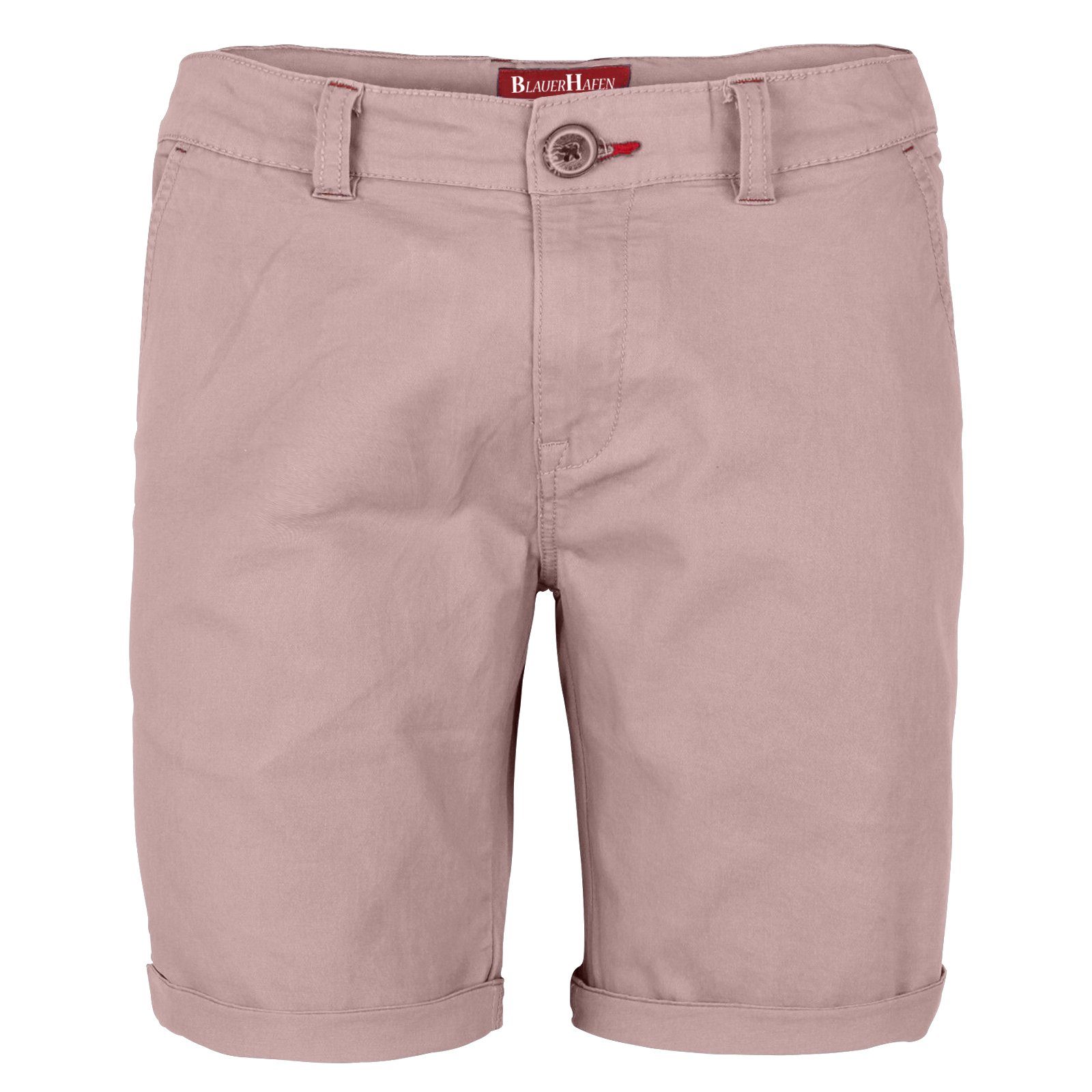 BlauerHafen Chinoshorts Herren Stretch Chino Shorts Slim Fit Bermuda Hose Strecken-Baumwolle Hellrosa