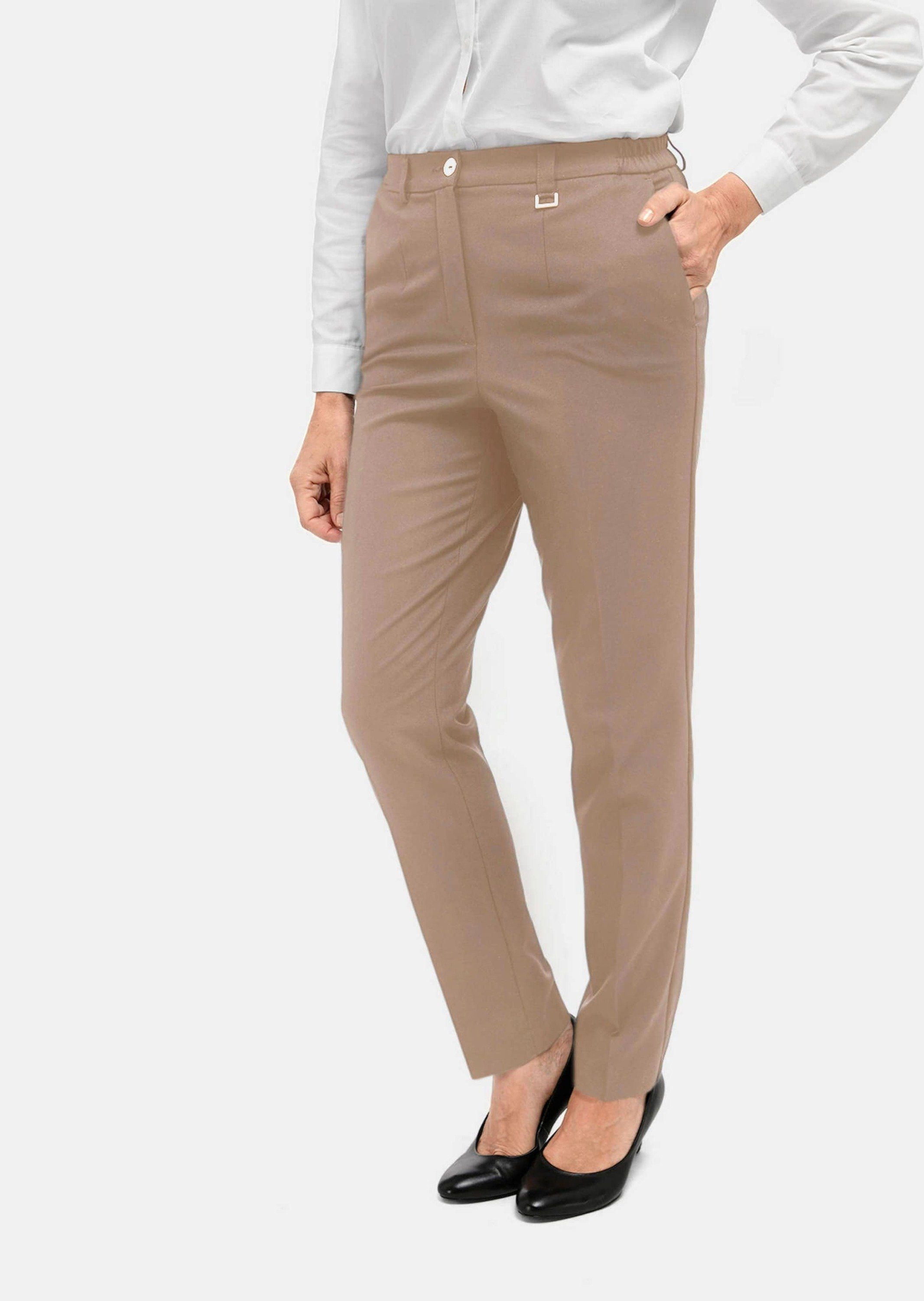GOLDNER Stoffhose Kurzgröße: Bügelfaltenhose mit Teildehnbund Stoffhose mit Taschen, Gürtelschlaufen und Knöchellänge – Bild 2 von 5