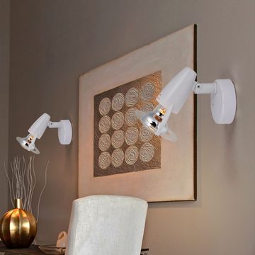 etc-shop Wandleuchte, Leuchtmittel nicht inklusive, Wandlampe Schlafzimmerleuchte Kunststoff weiß Spot beweglich H 12 cm