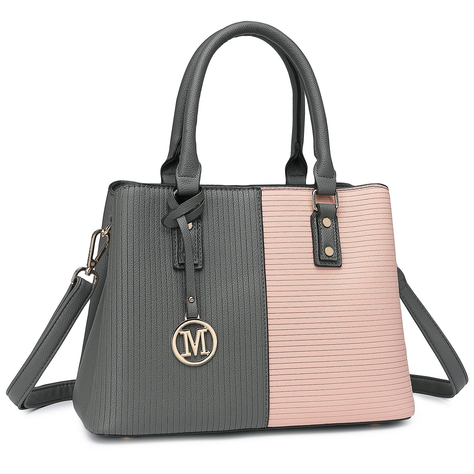 Handtasche Damen aus PU-Leder, Elegante Schultertasche mit abnehmbarem Riemen