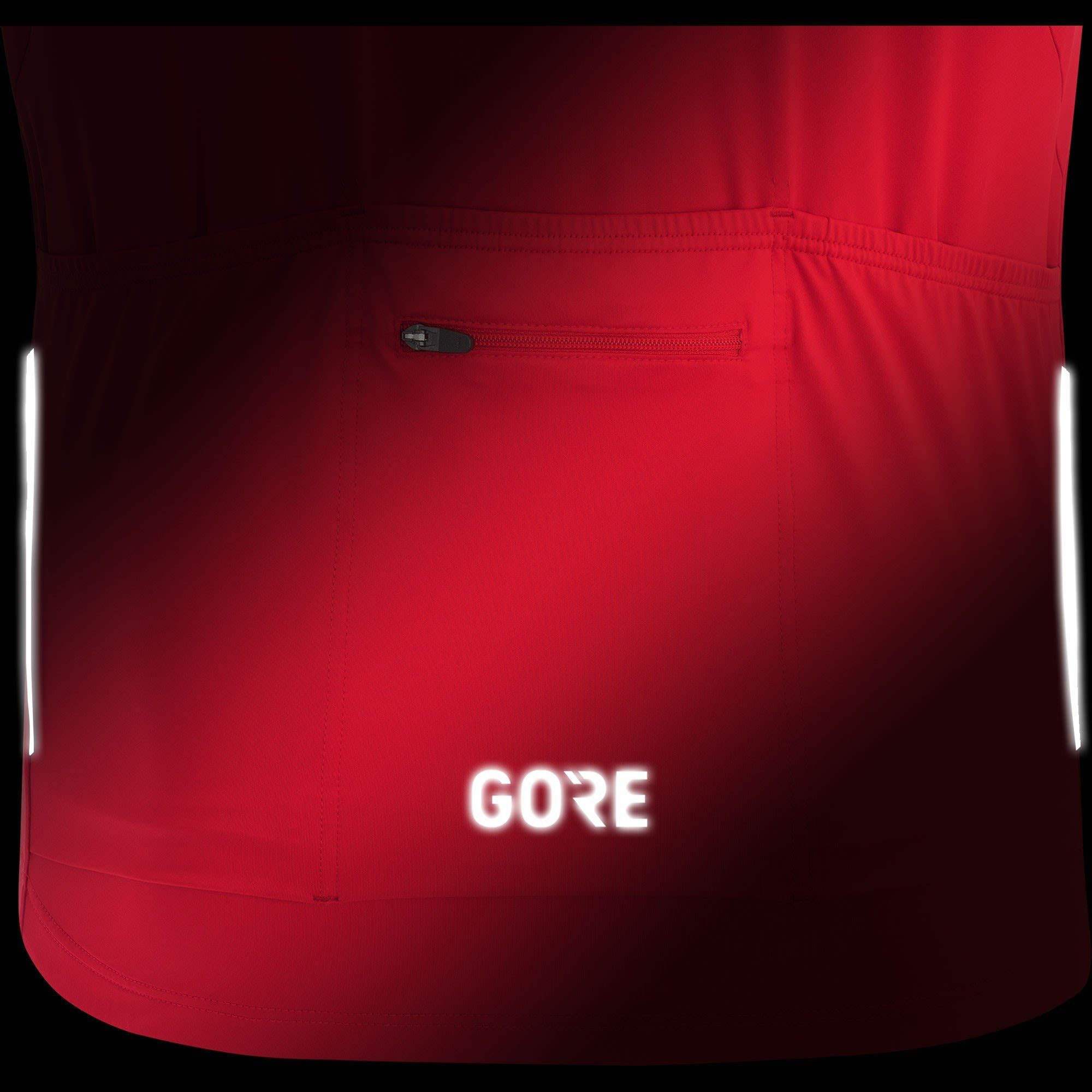 GORE® Gore - M Herren Jersey Kurzarm-Shirt White T-Shirt C5 Wear Red