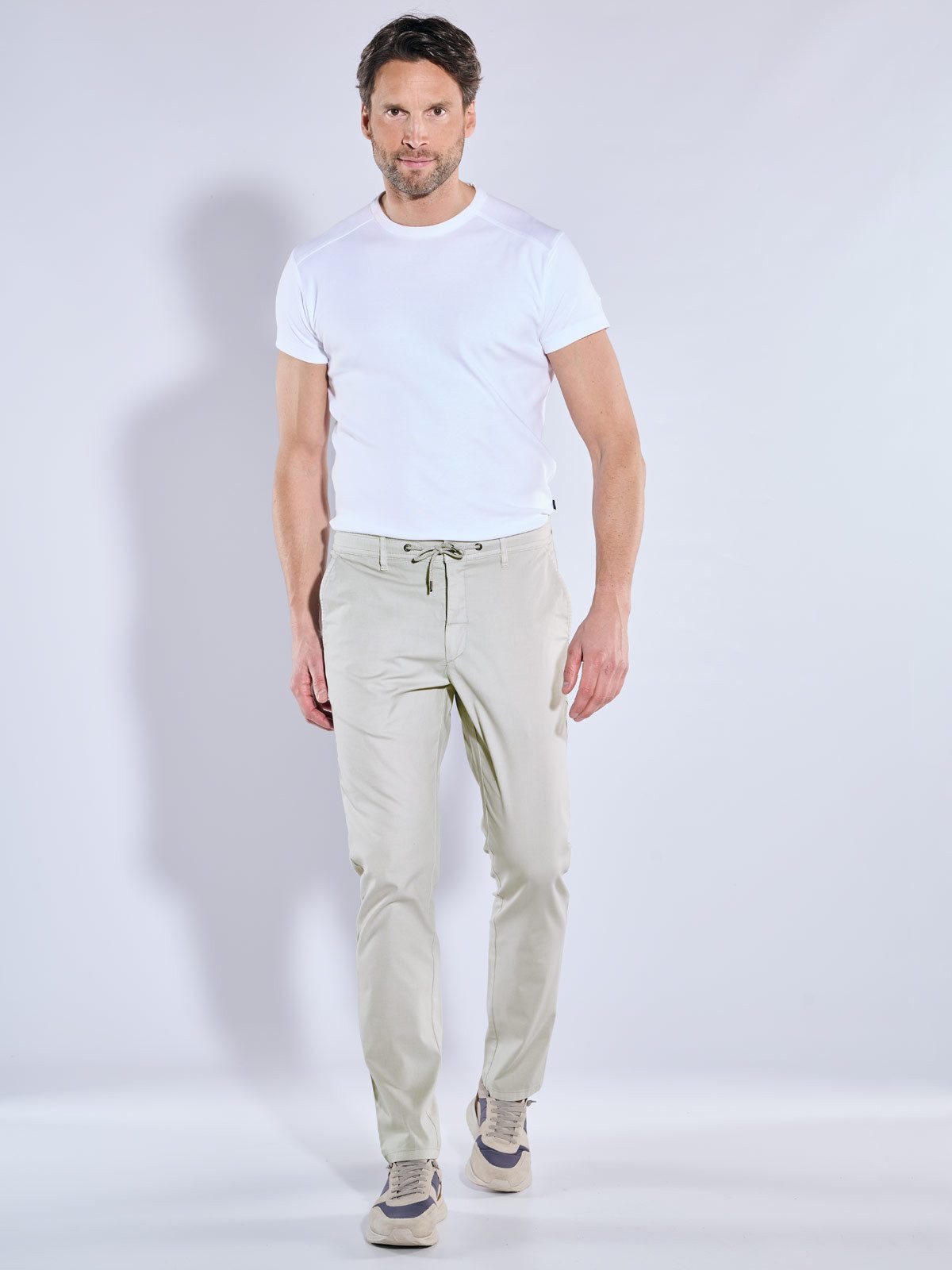 Engbers Chinohose Herren Chino mit Tunnelzug, Hellgrau