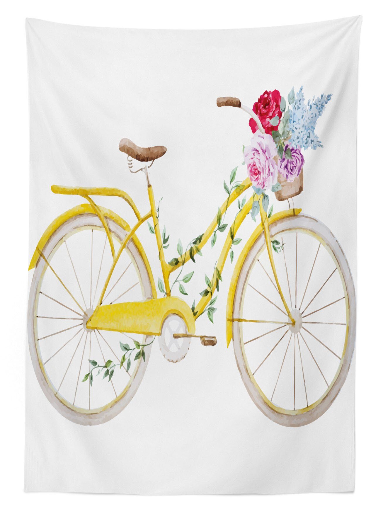 Abakuhaus Tischdecke Farbfest Waschbar Für den Blumen mit Fahrrad Klare Jahrgang geeignet Bereich Außen Farben