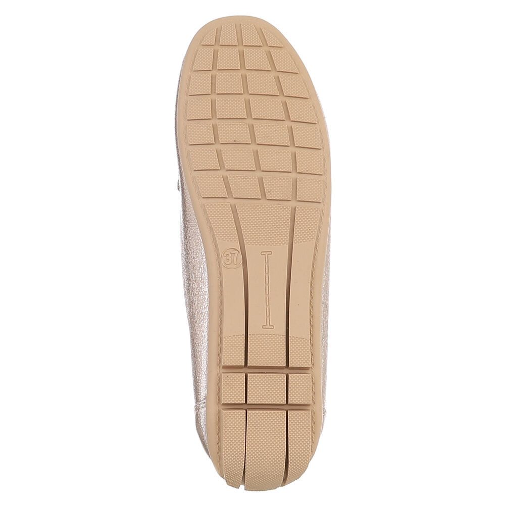 Ital-Design Elegante Wildleder Slipper mit Goldakzent für Damen Slipper (91261053) Flach Mokassins in Gold