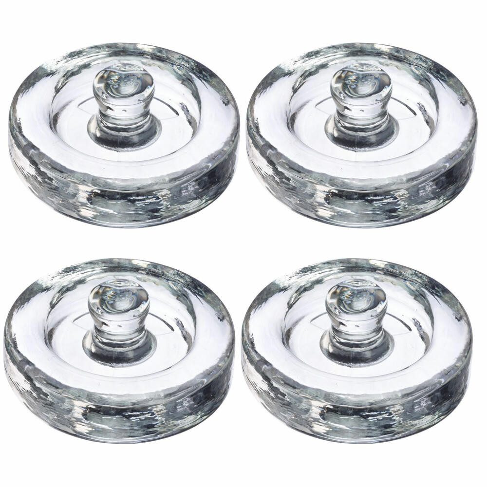 WESTMARK Fermentationsglas Set, 4 Fermentiergewichte, Glasgewichte in zwei Größen, Glas, Ø 8 cm, Kalk-Natron-Glas