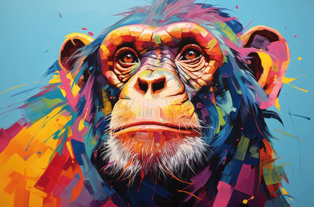 Bönninghoff Leinwandbild, Affen, Affenbilder, Kunst, Pop Art, Tiere (1 St) günstig online kaufen