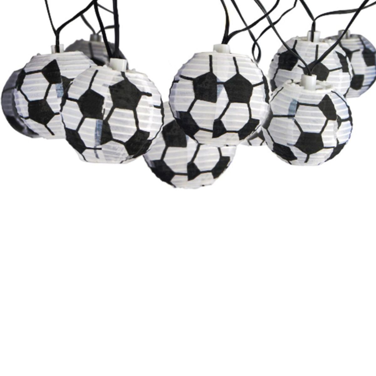 Fußball-Lampions 10er LED, Solarlichterkette Lichterkette Haushalt Lichterkette zwei International Einstellmöglichkeiten mit Solar