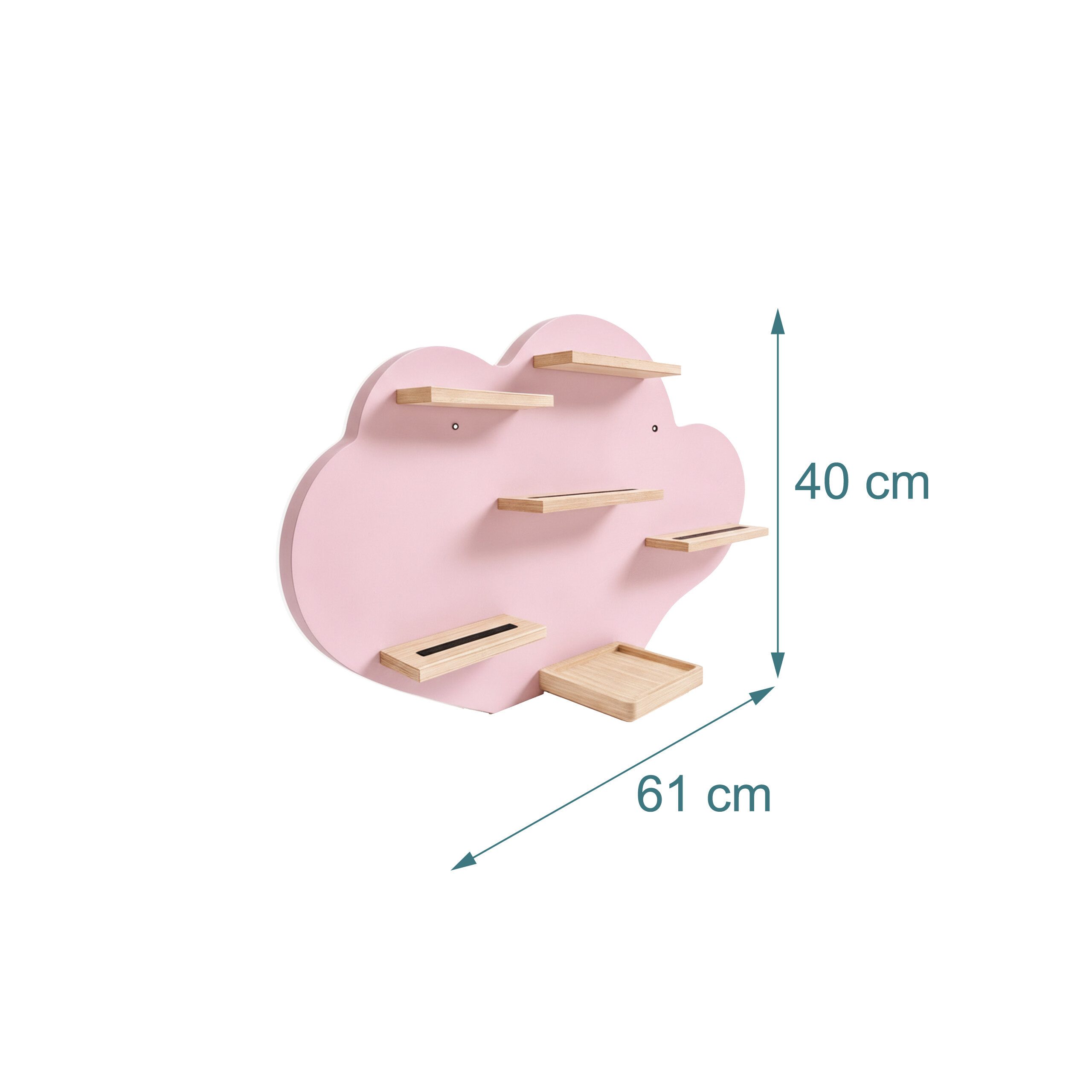 relaxdays Kinderregal Toniebox Regal Wolke, 1-tlg., rosa. – Bild 4 von 5