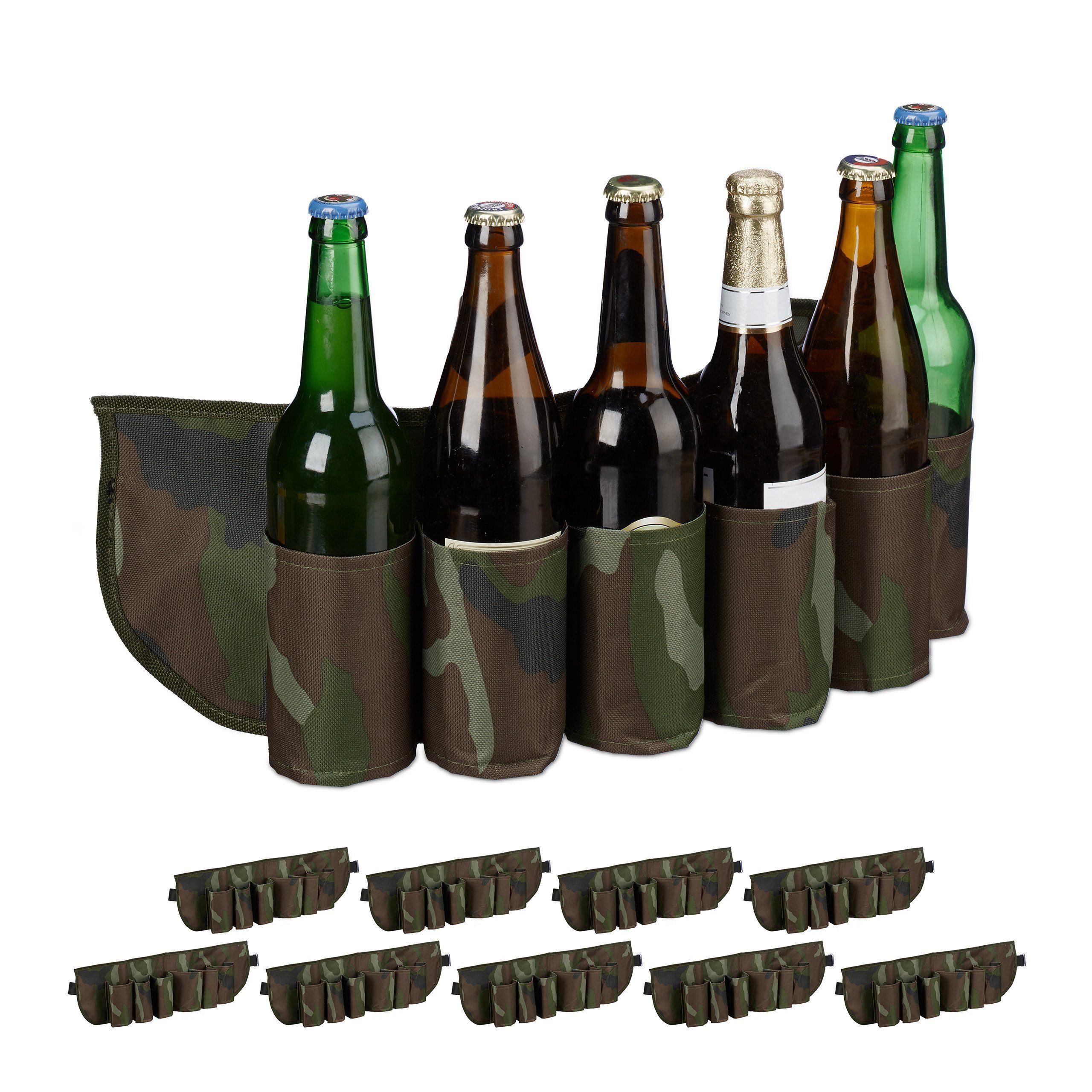 Trinkgürtel 10 x Biergürtel für 6 Dosen & Flaschen