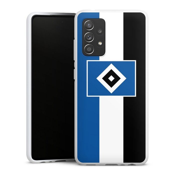 DeinDesign Handyhülle HSV Streifen Hamburger SV HSV Streifen - Blau-Weiß-Schwarz Samsung Galaxy A52s 5G Silikon Hülle Bumper Case Handy Schutzhülle