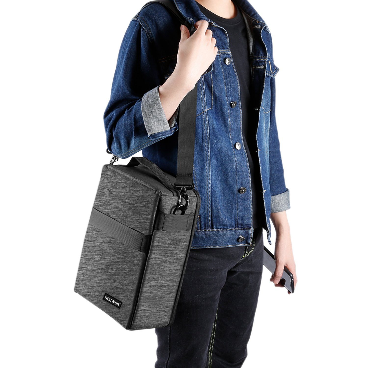 Neewer Kameratasche NW140S Transporttasche für Objektiv und Kamera, wasserdicht (Packung), 22 x 15 x 32cm, Tasche für Canon Nikon Sony DSLR 4 Linsen