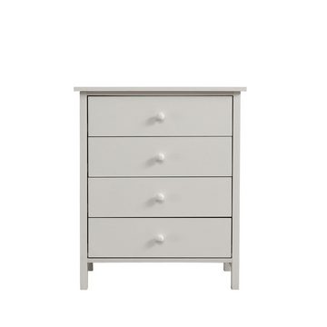 HAUSS SPLOE Kommode Schubladenkommode, Sideboard Highboard Kommode (mit 4 Schubladen für Wohnzimmer und Schlafzimmer, Sideboard mit X-Form aus Spanplatte), Weiß, 60*40*71.5cm