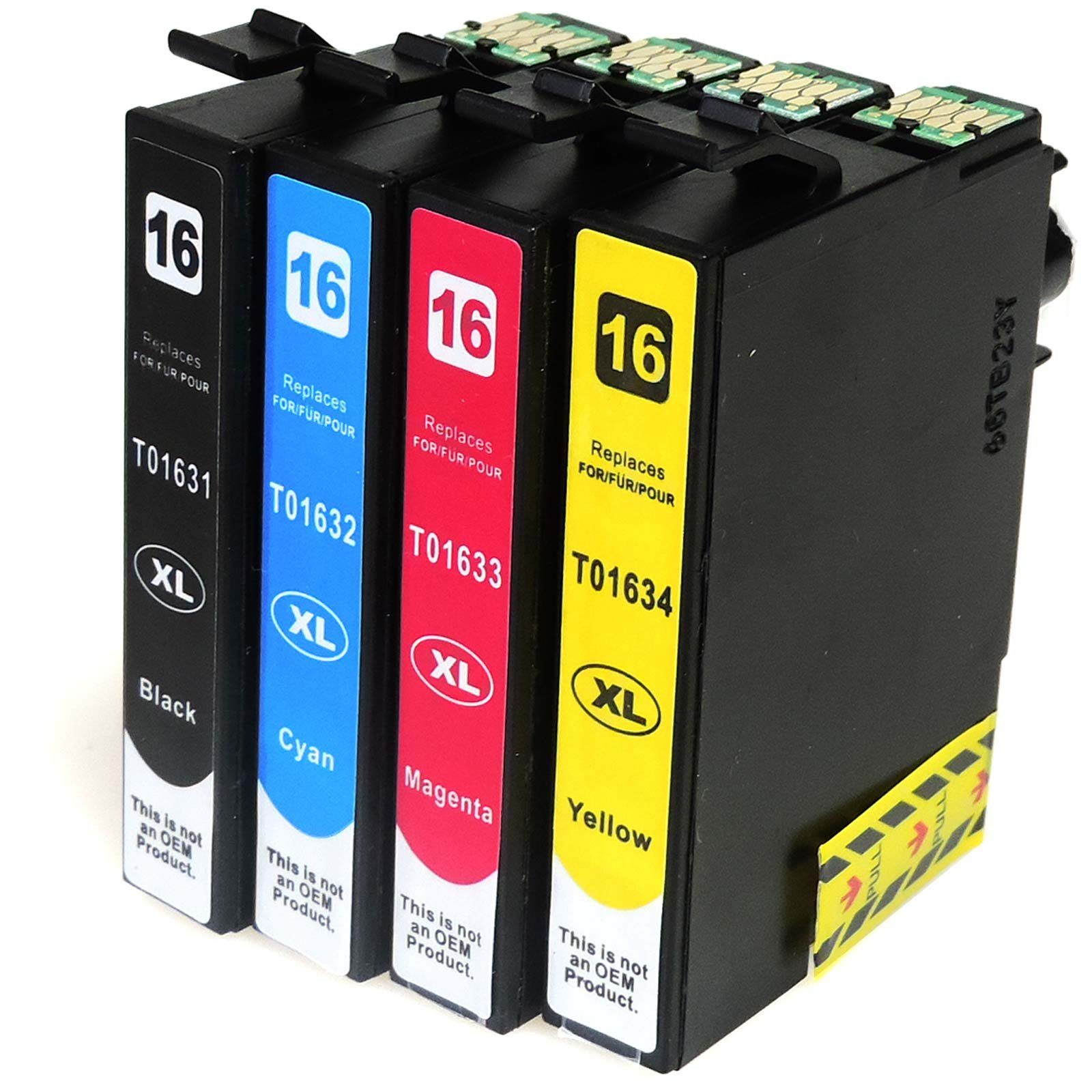 Kompatibel Epson 16XL, Füller, T1636, C13T16364010 Multipack 4-Farben Tintenpatrone (Set, DWF)