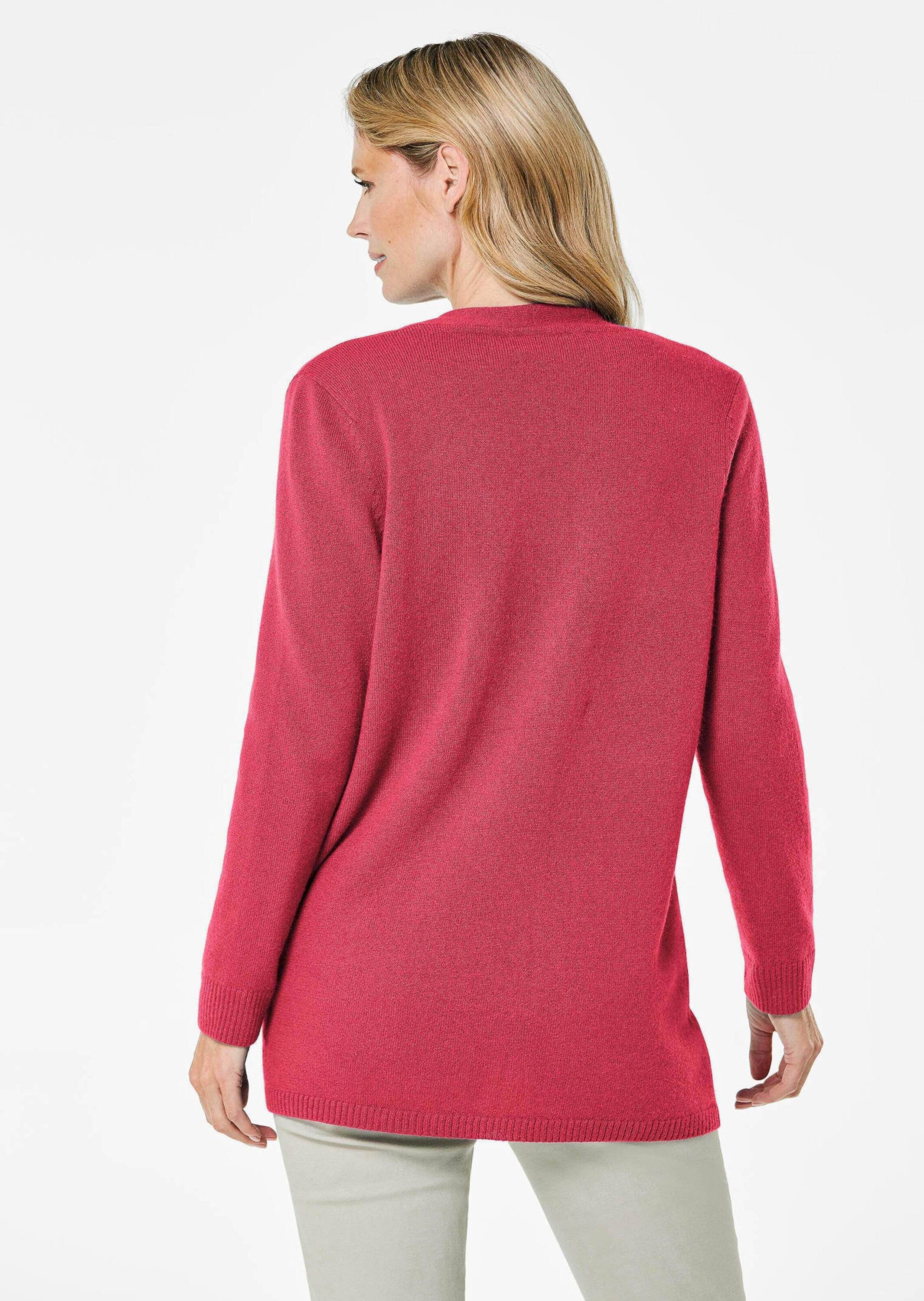 GOLDNER Strickjacke Langarm Feinstrick-Cardigan Damen Strickjacke aus reinem Kaschmir ohne Verschluss