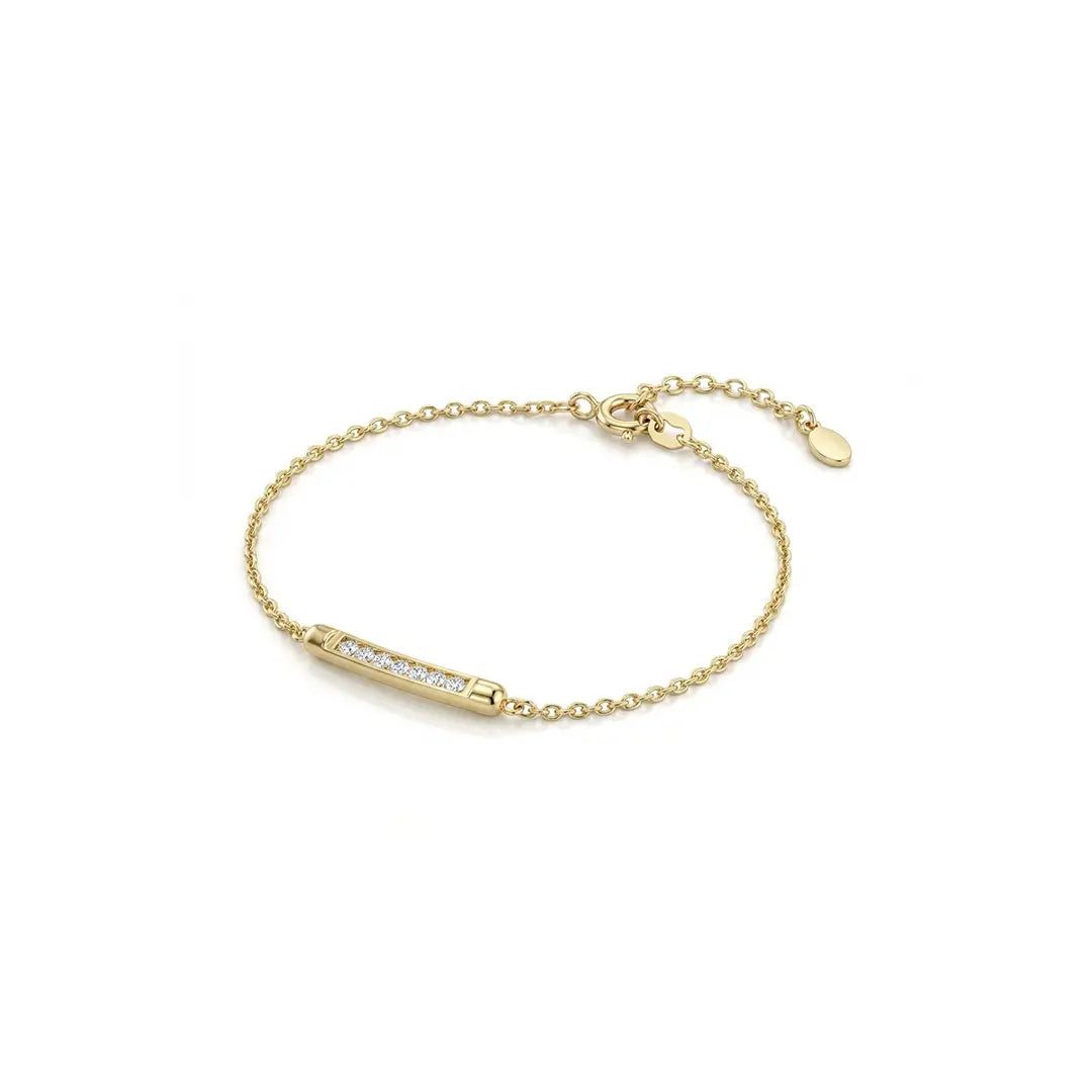Suzan Gold Goldarmband 375 Echtgold Stellaris Bar Zirkonia-Stab