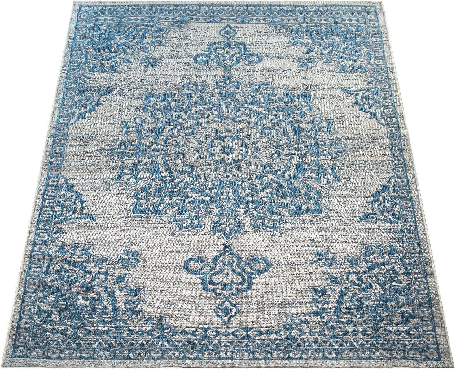 Teppich Coco 206, Paco Home, rechteckig, Höhe: 4 mm, Flachgewebe, modernes Design, Orient-Optik, In- und Outdoor geeignet | Kurzflor-Teppiche