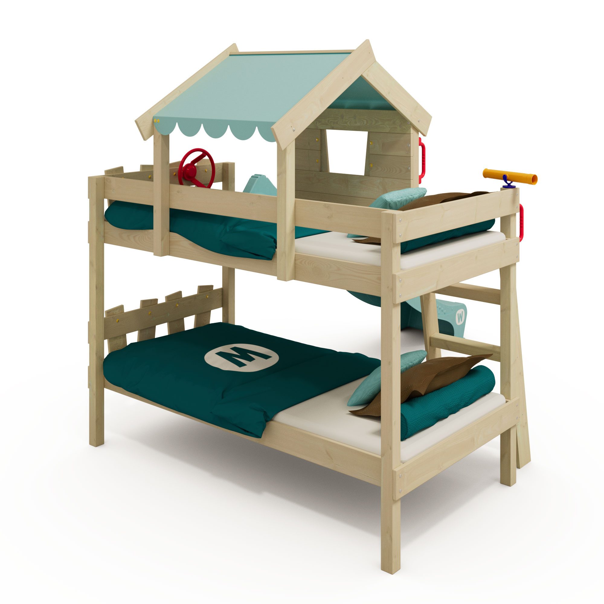 Wickey Kinderbett Crazy Fancy mit Rutsche 90x200 cm – Etagenbett für Kinder günstig online kaufen