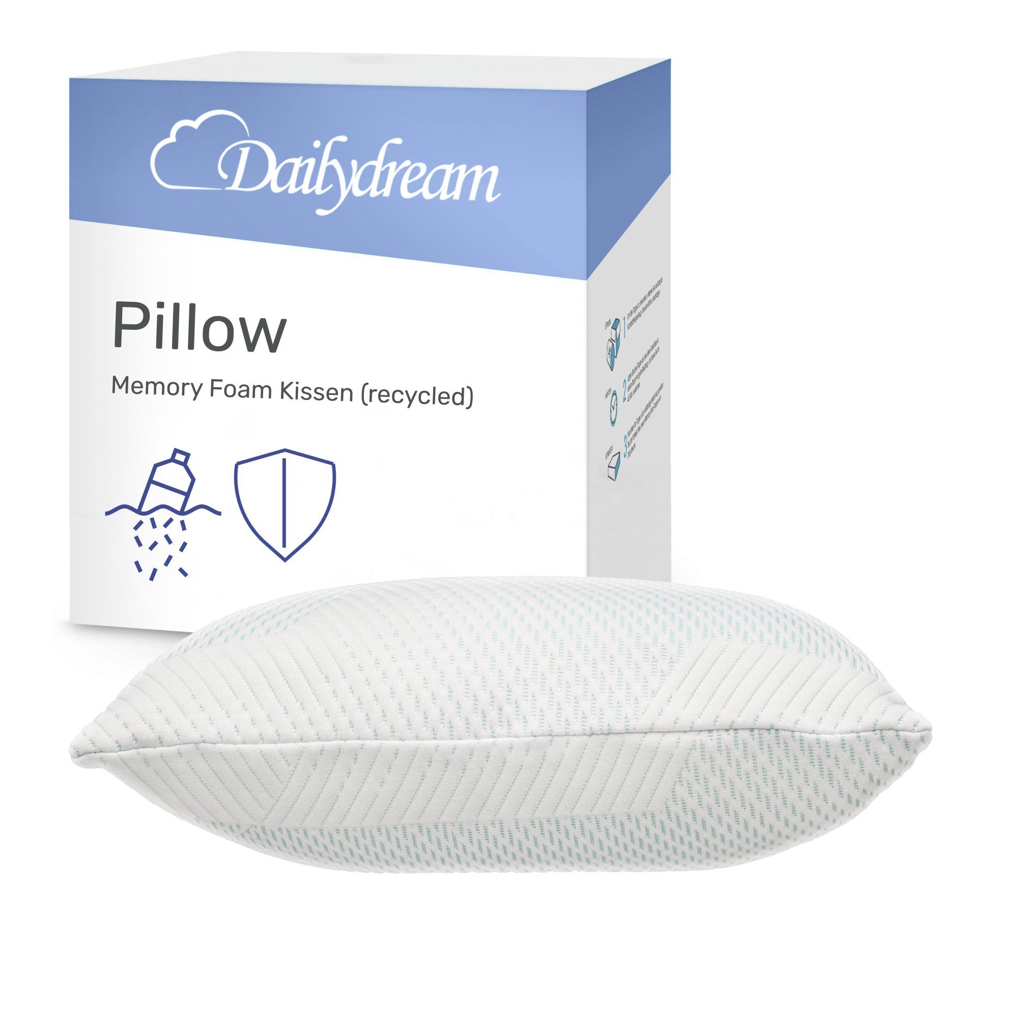 Nackenstützkissen Memory Foam, ergonomisches Nackenstützkissen mit Anti-Virus Bezug, Dailydream, Seitenschläfer, Bauchschläfer, Rückenschläfer, Kissenbezug mit Anti-Virus Funktion