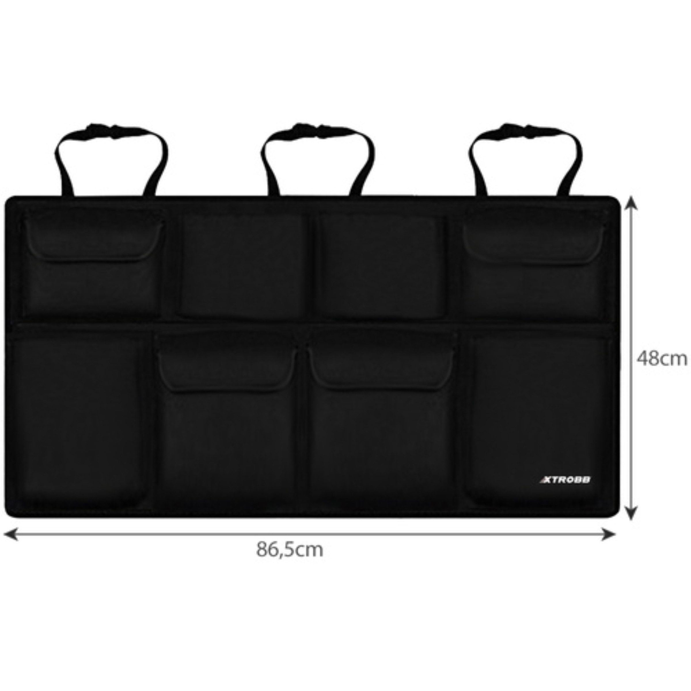 XTROBB Auto-Rückenlehnentasche Autositz Organizer Rückenlehne Kofferraum Organizer 8 Taschen Schwarz (Autositz Organizer für Rückenlehne mit 8 Aufbewahrungstasc – Bild 5 von 5