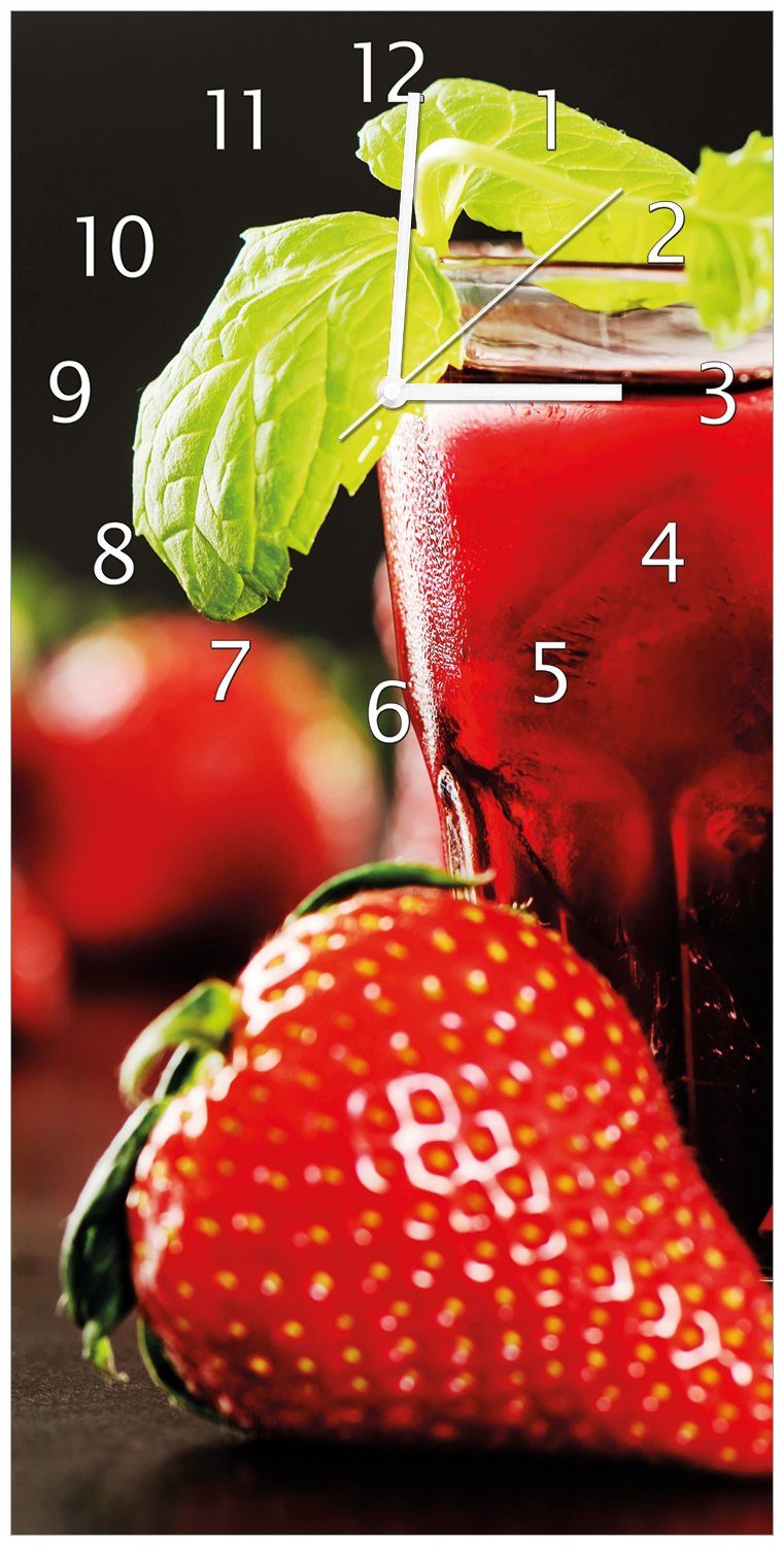 Erdbeeren Wanduhr aus - Frische Erdbeer-Mojito Wallario (Uhr Acryl)