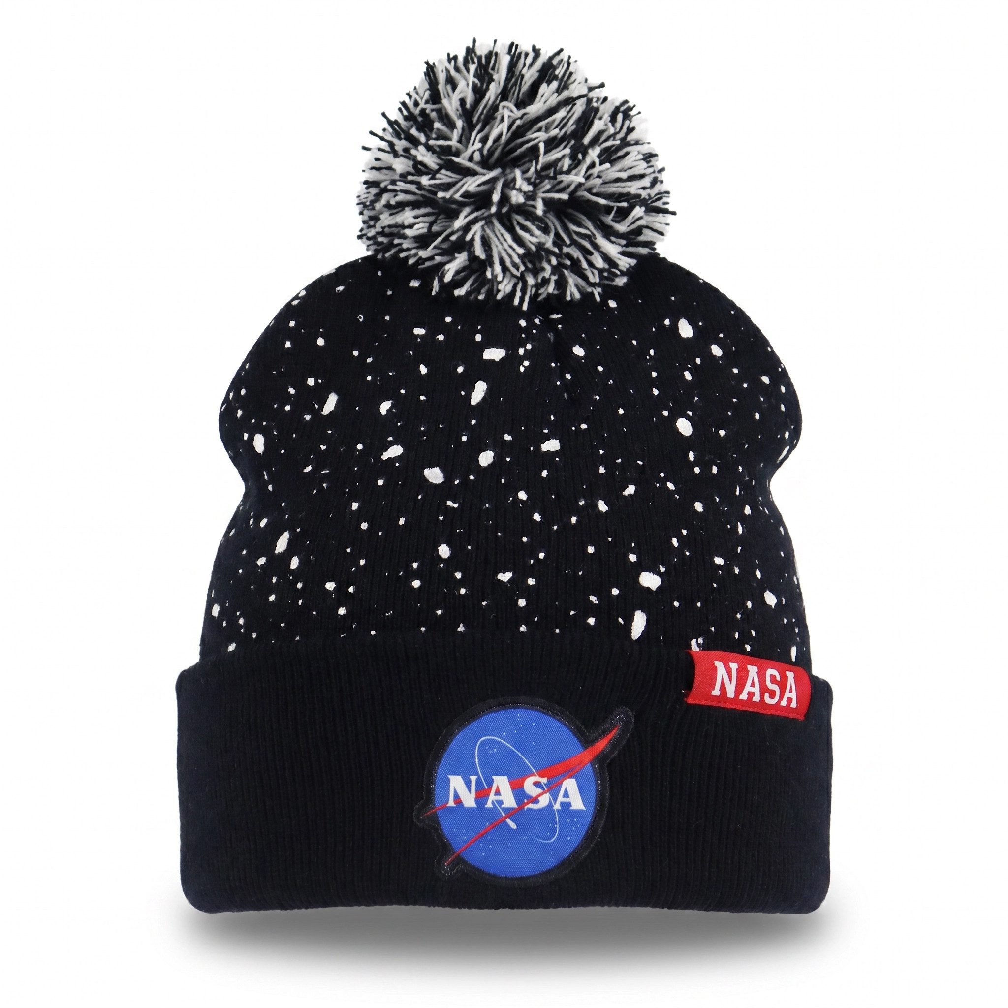 NASA Bommelmütze NASA Space Center - Junge Herren Herbst Wintermütze (Spar-Set) Bommelmütze Gr. 54 bis 56