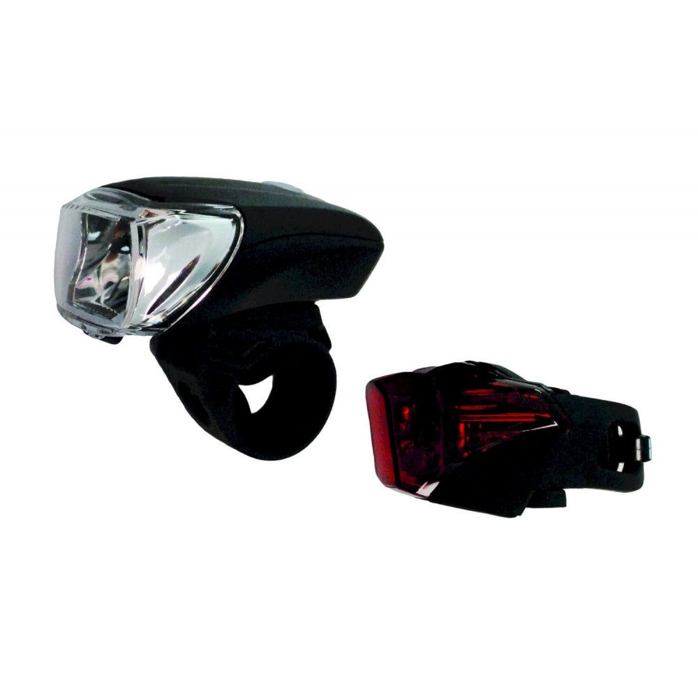 Fahrradbeleuchtung 4049441013008 led akkuleuchten set 30 lux schwarz
