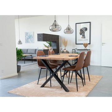 House Nordic Bücherregal Stockholm Dining Chair – Esszimmerstuhl aus Kunstleder, hellbrauner...
