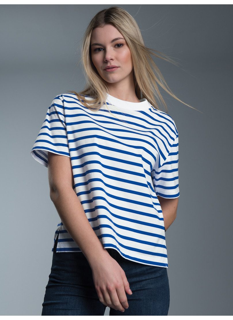 Trigema T-Shirt TRIGEMA Cropped T-Shirt mit Ringelmuster (1-tlg) günstig online kaufen