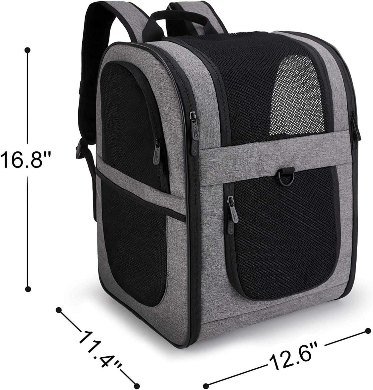 Thumbnail - Apollo Walker Tier-Halstuch Haustier Rucksack Tragetasche faltbar für Hunde Katzen 2-12kg Grau