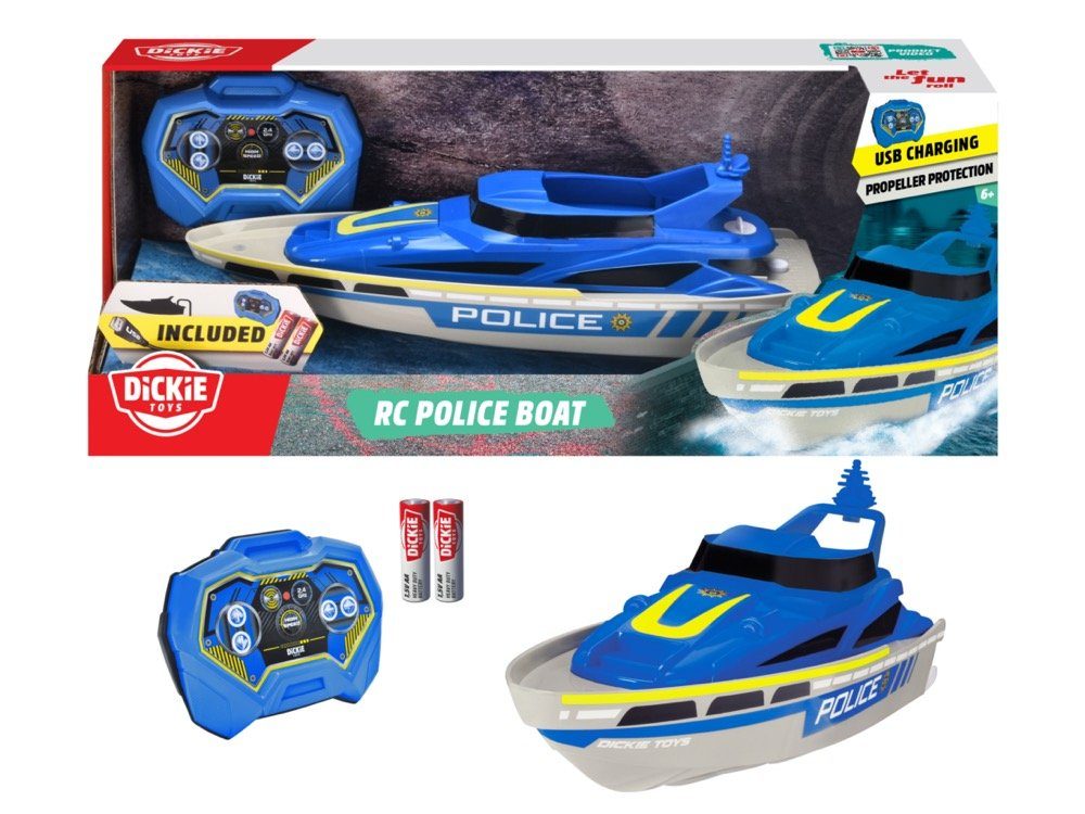 Dickie Toys Spielzeug-Boot Go Crazy RC Police Boat 201107003