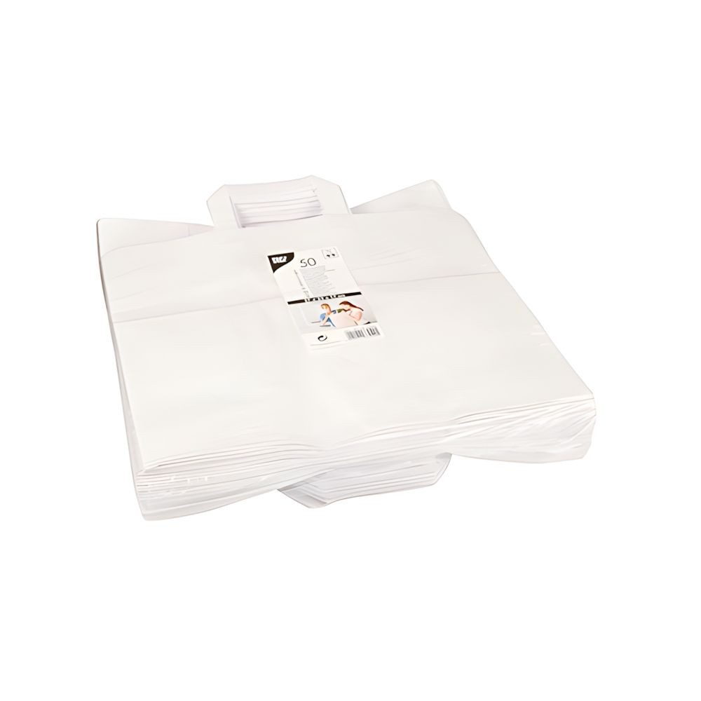 PAPSTAR Tragetasche 400 x Tragetaschen, Papier 27 cm x 32 cm x 17 cm weiss mit Tragegriff