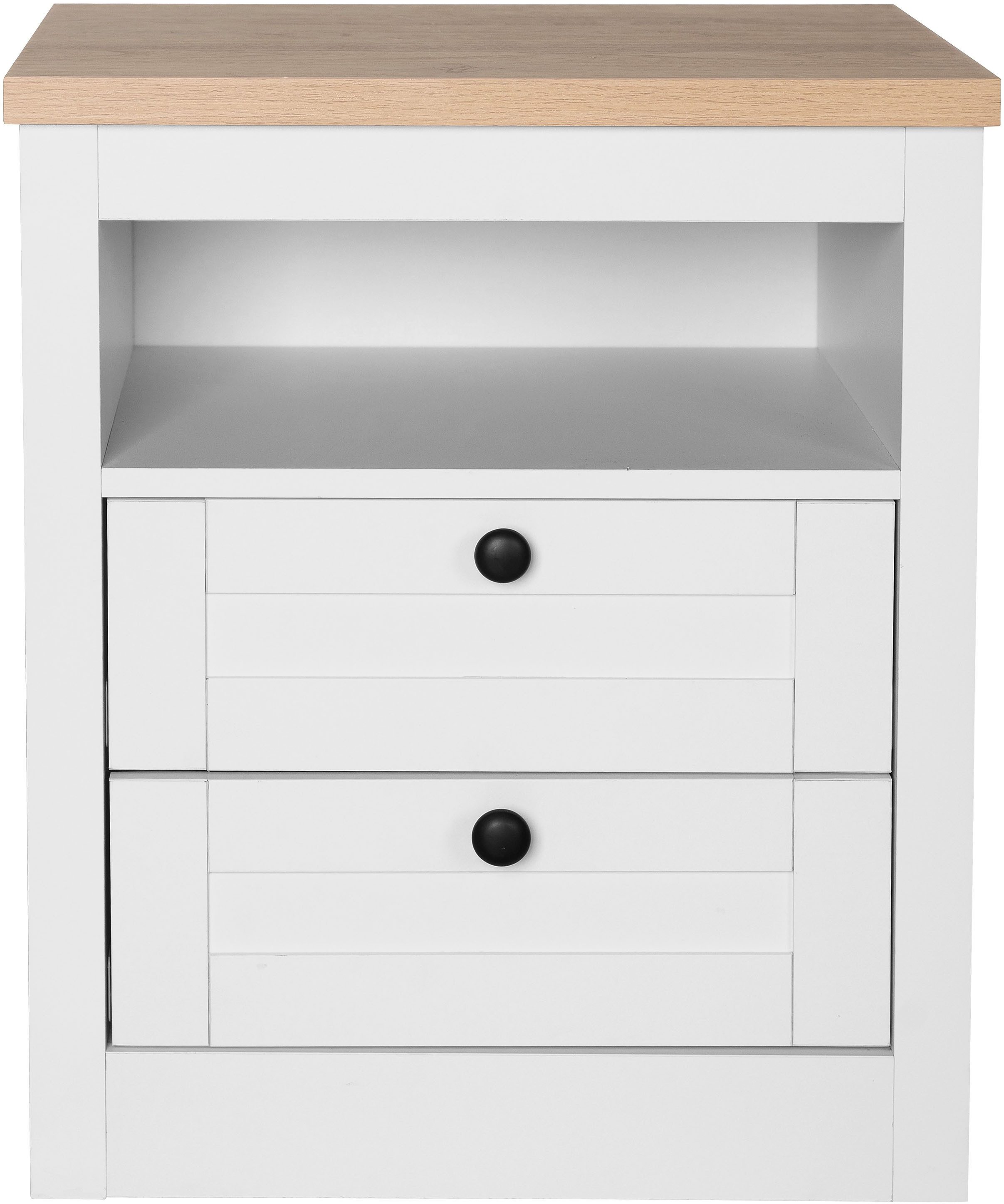 OTTO home Nachtkonsole 2er Set Büsum Nachtschrank Beistellschrank (Spar-Set, 2 Schränke im Lieferumfang), Nachttisch im Landhaus Design mit 2 Schubladen Bestsel – Bild 4 von 5