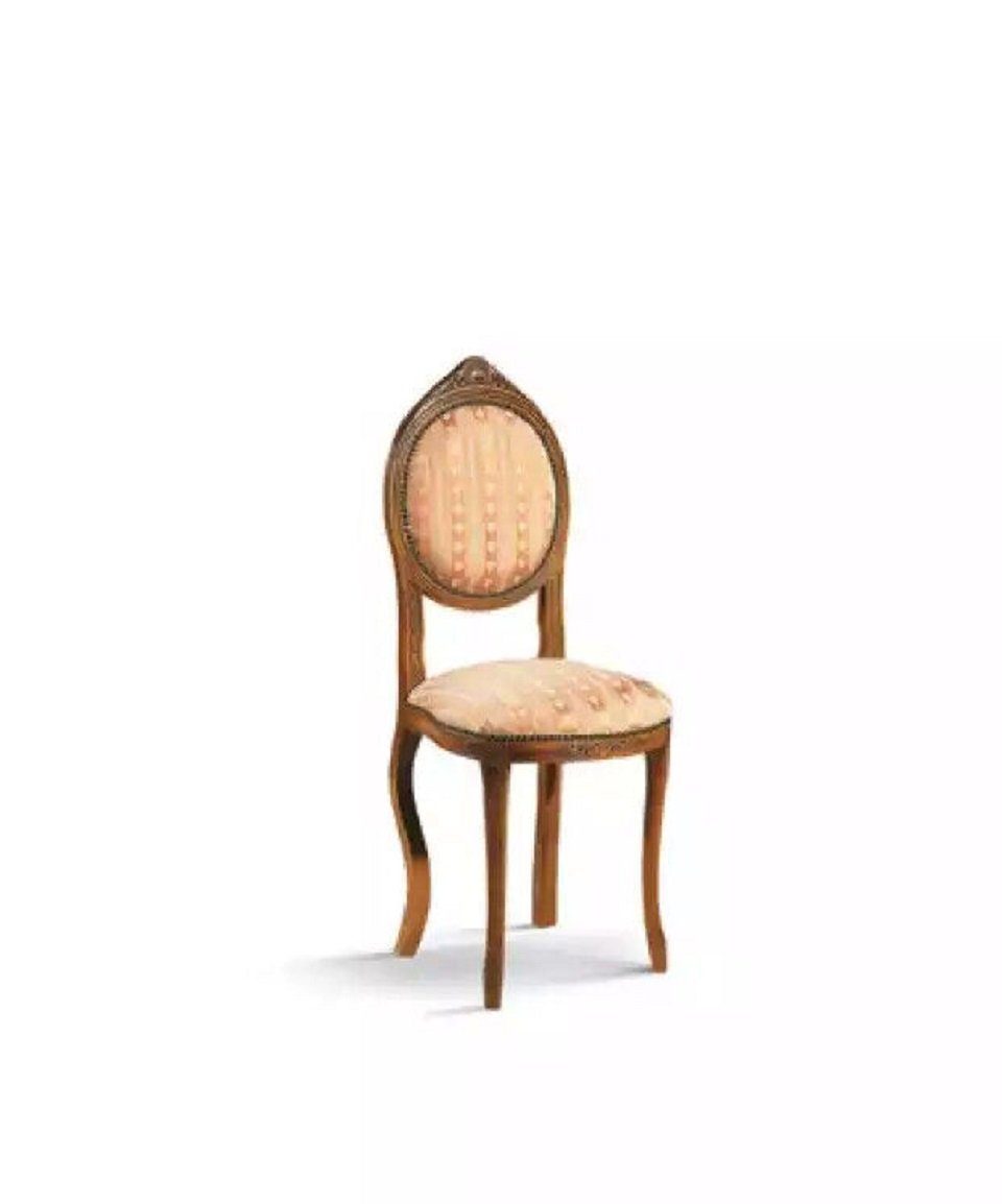 (1 Design Esszimmerstuhl Stoff JVmoebel Esszimmer ohne Italy Holz Armlehne in St), Beige Made Stuhl