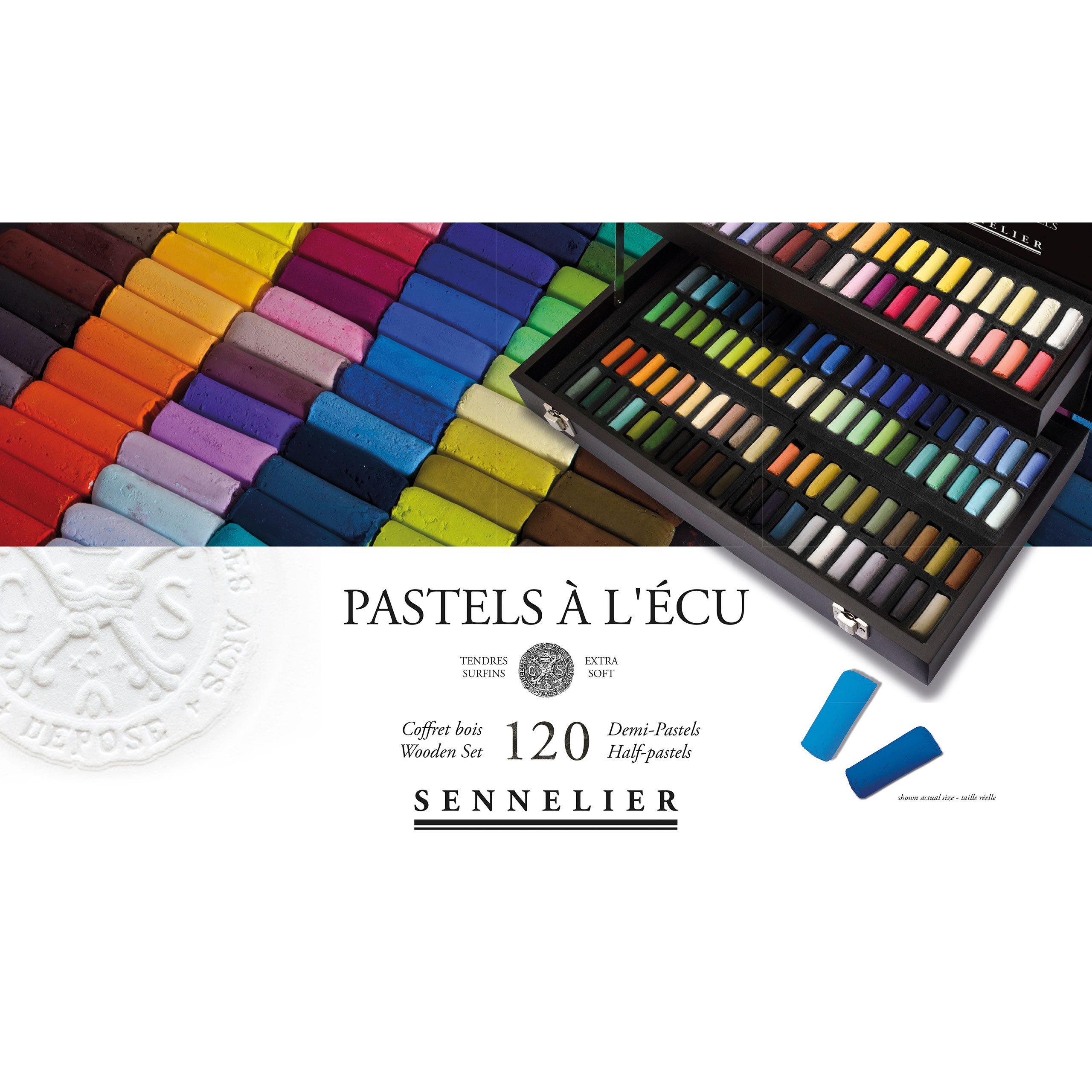 SENNELIER Pastellkreide Schwarzholzkasten 120 1/2 Softpastelle Ecu N132272.00