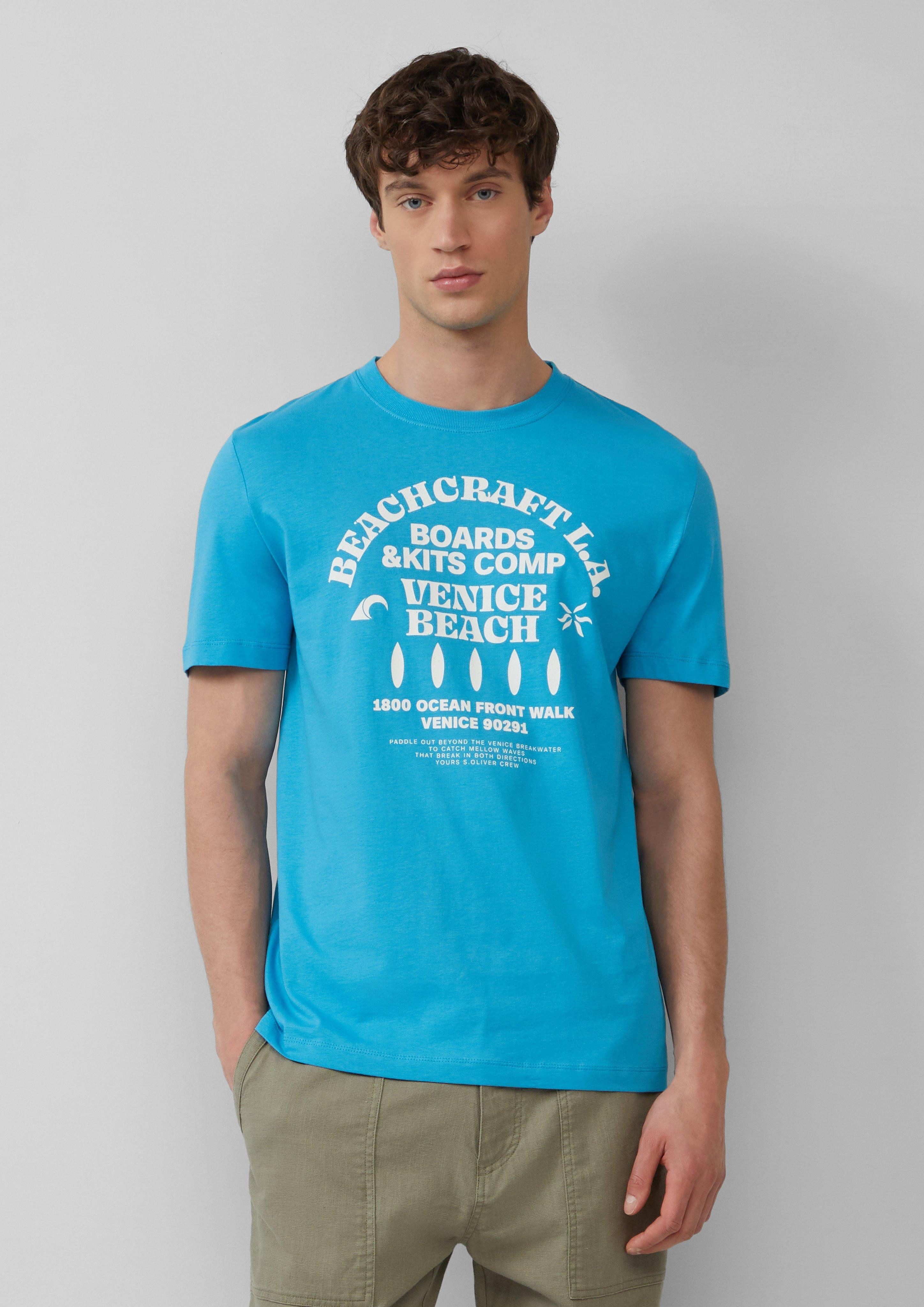 s.Oliver Kurzarmshirt Baumwoll-T-Shirt mit Crewneck und günstig online kaufen